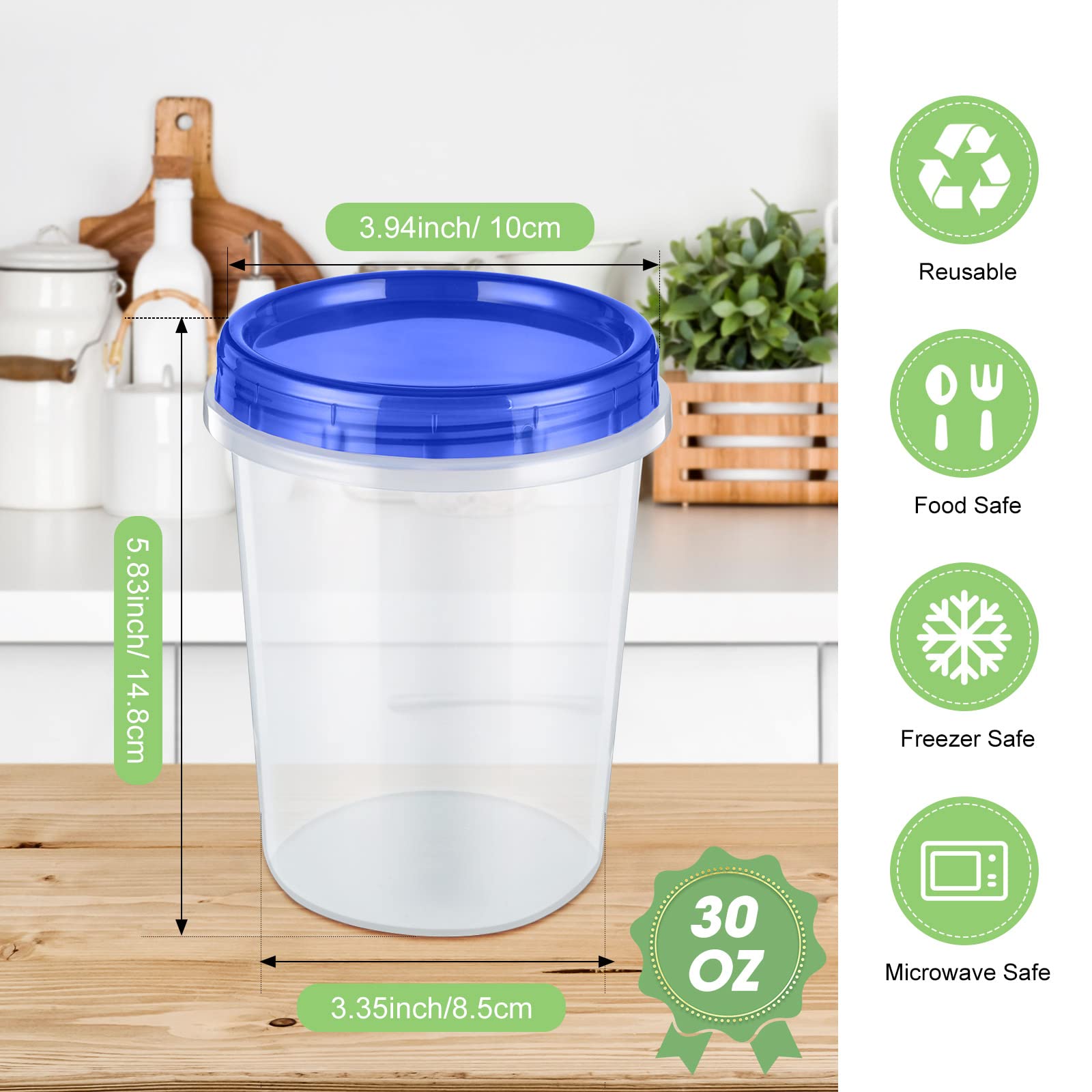 XIAQICA 50 Verrines Plastiques avec Couvercle 360ml Pot Tiramisu