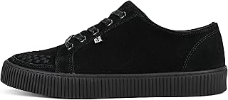Suede Creeper Sneaker for Women and Men | Lace Up Shoes, Black Interlace, and Eyelets | Classic Ridged Sole and Mesh Lining | Memory Foam Comfort for Everyday Wear