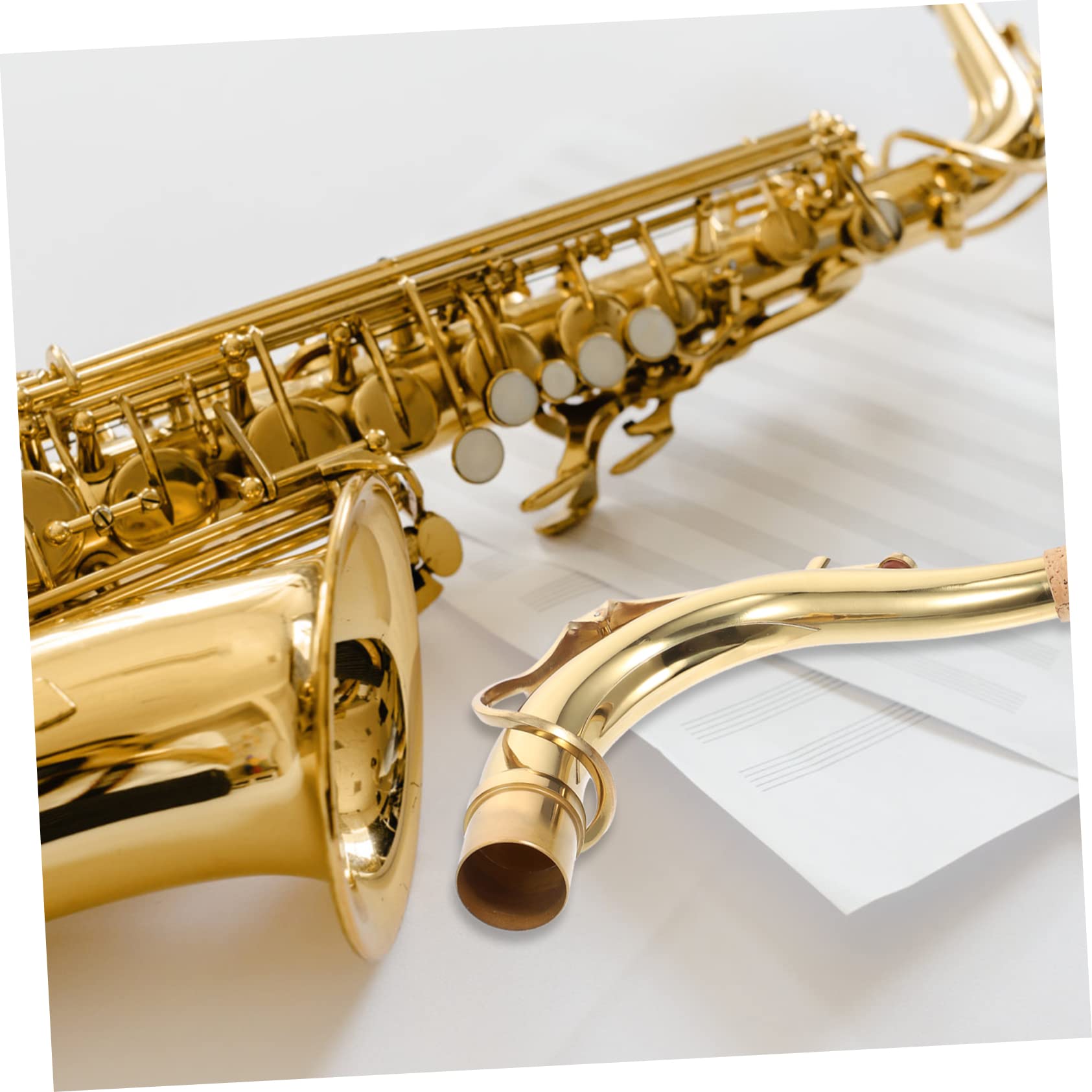 Yardwe Collo Curvo per Sassofono in Ottone Oro, Accessorio Pratico e Facile da Regolare per Sassofono Contralto, per Musicisti Professionisti e Amatori
