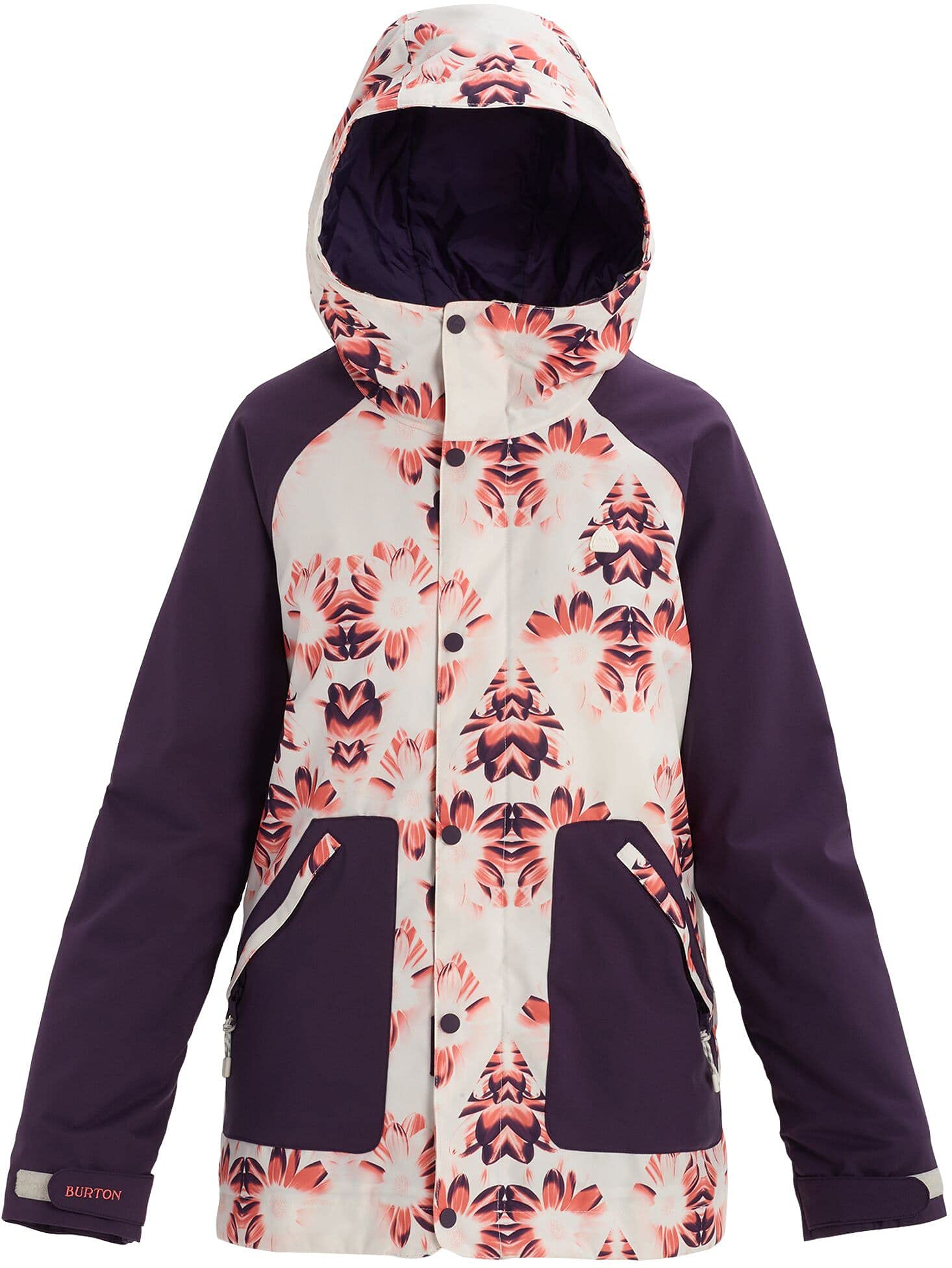 Burton Womens Eastfall Jacket, Stout White Stylus/Purple Velvet, X-Small