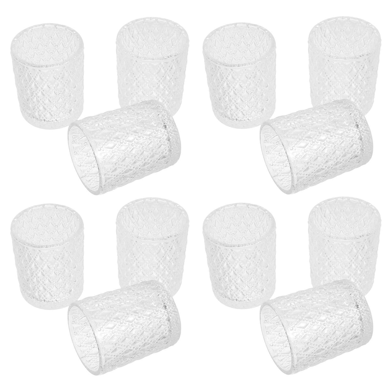 Vidrio Portavelas 6 Piezas Base Reforzada Vintage para Mesa