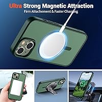 Vista 1598 de SUPFINE Funda magnética para iPhone 11 (compatible con MagSafe) (protección contra caídas de grado militar), translúcida mate a prueba de golpes