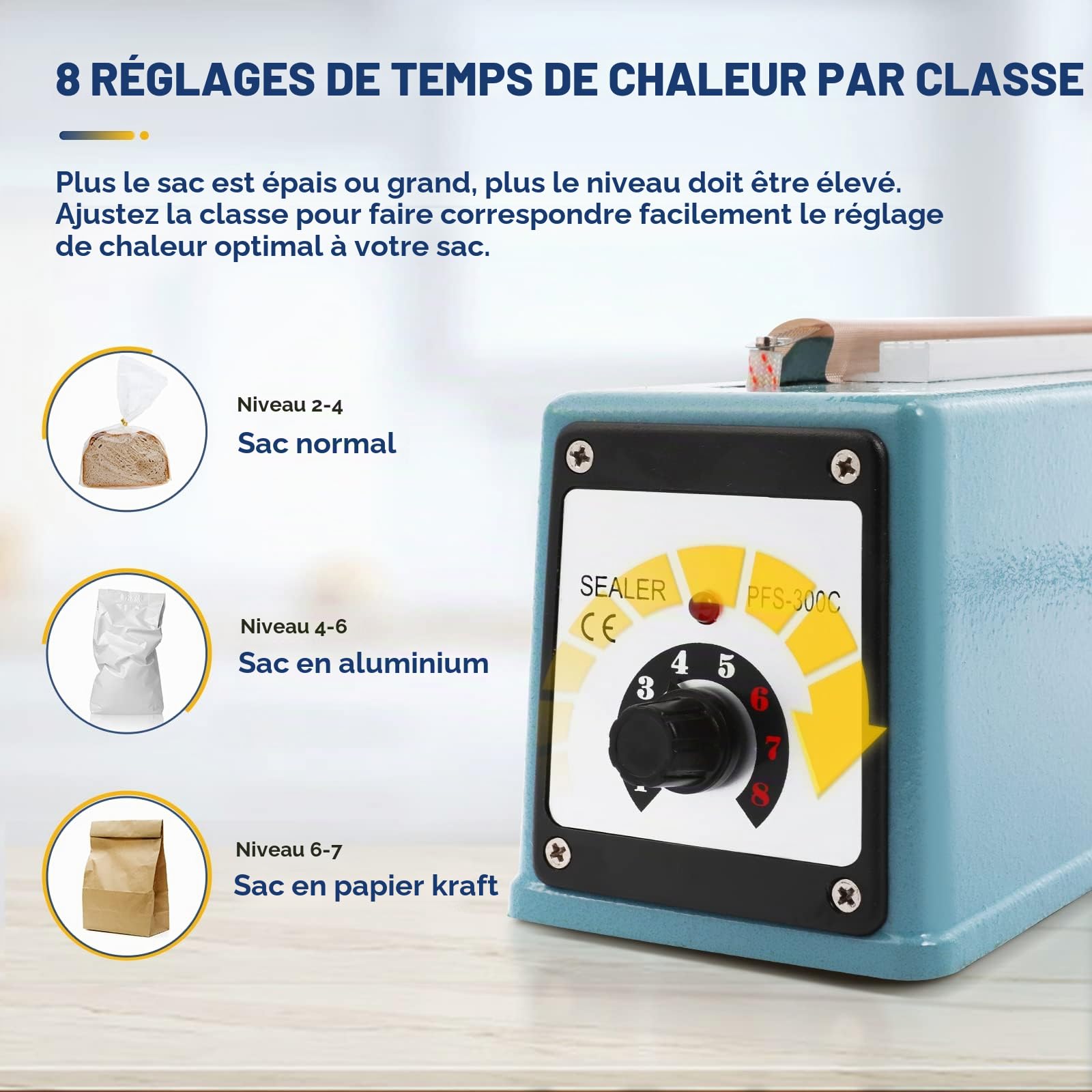 Hanchen Machine de Scellage Thermique avec cutter 300 mm/11.8inch Machine de Cachetage Scelleur de Sac Impulse pour Film Composite/Film Stratifié/Emballage en Papier kraft/Sac en Mylar 220V