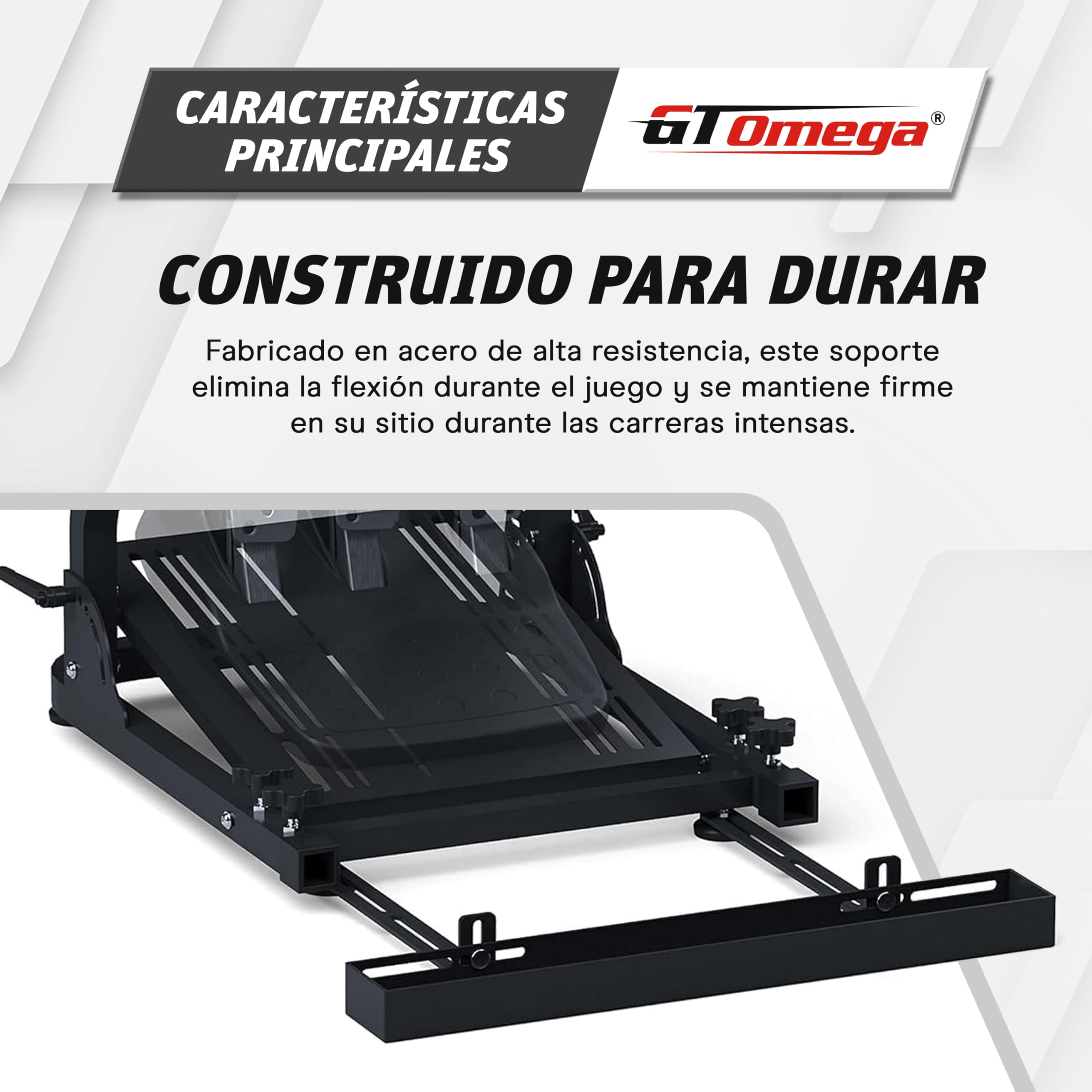 GT OMEGA Soporte de Volante Clásico - Plegable de Nivel de Entrada Sim Rig, Pre-Equipado con un Montaje de Palanca de Cambio y Silla Link, Ajustable y Listo para Actualizar