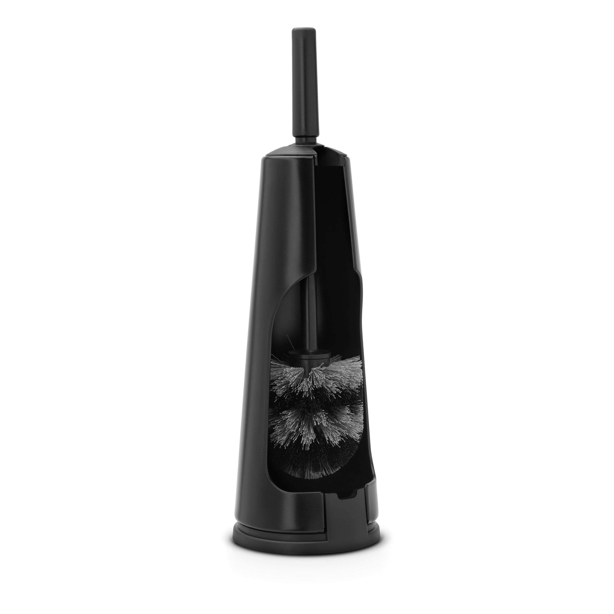 Brabantia ReNewToilet Brush & Holder Set (Matt Black) Free-Standing, Non-Slip/Scratch Base, Hygenic Discreet Toilet Bowl Cleaner