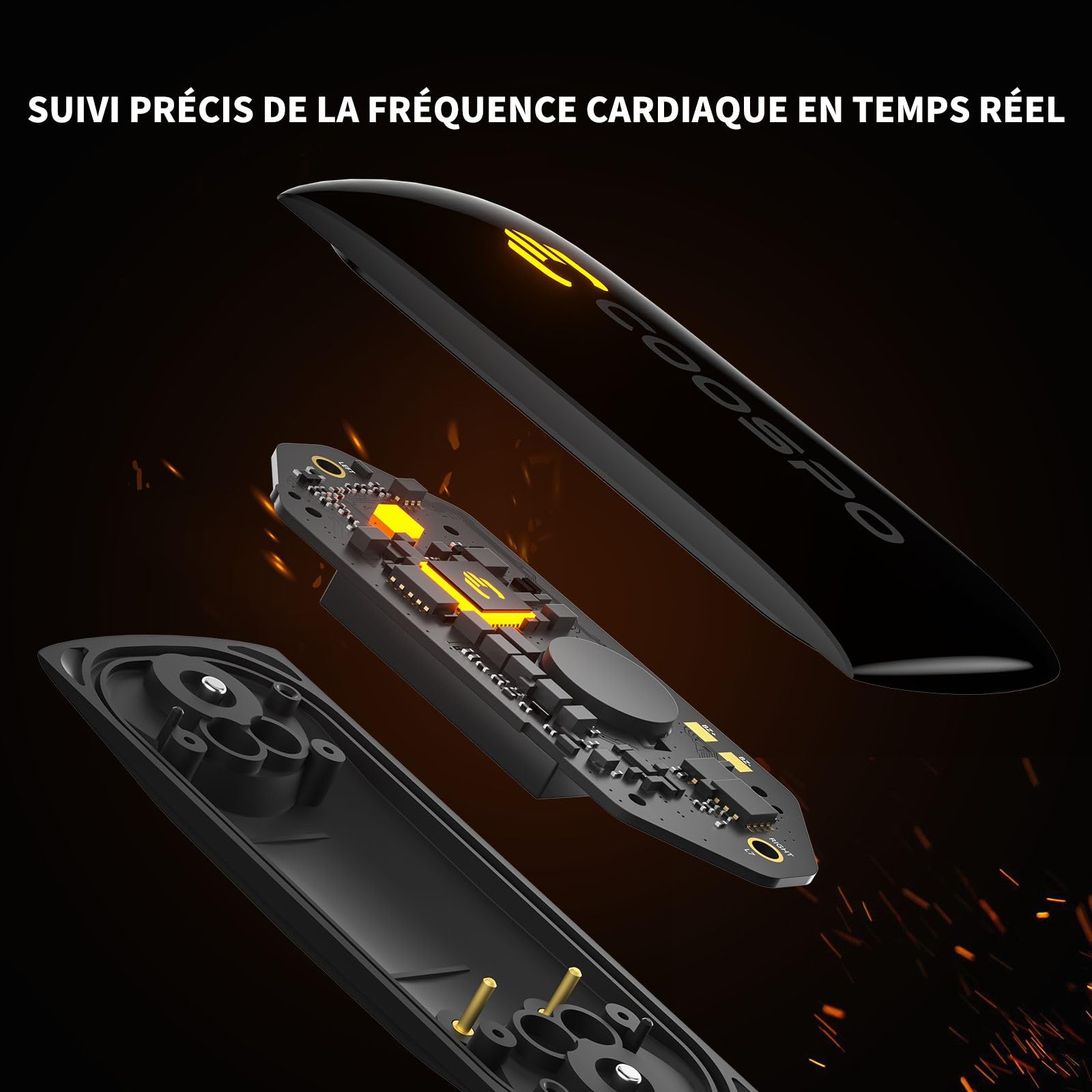 COOSPO Cardiofrequencemetre H9Z Rechargeable, Bluetooth 5.0 Ant+ Fitness Tracker HRM Capteur Fréquence Cardiaque, Étanche IP67 Ceinture Cardio Compatible avec Wahoo, Zwift, Strava, Elite HRV