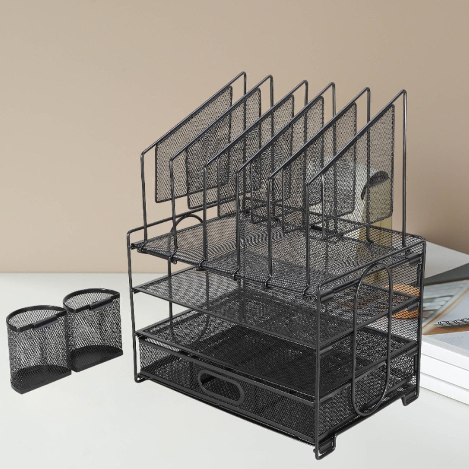 Organizzatore da Scrivania Sturdy Workspace Organizzatore di File da Scrivania in Mesh Elegante Mesh
