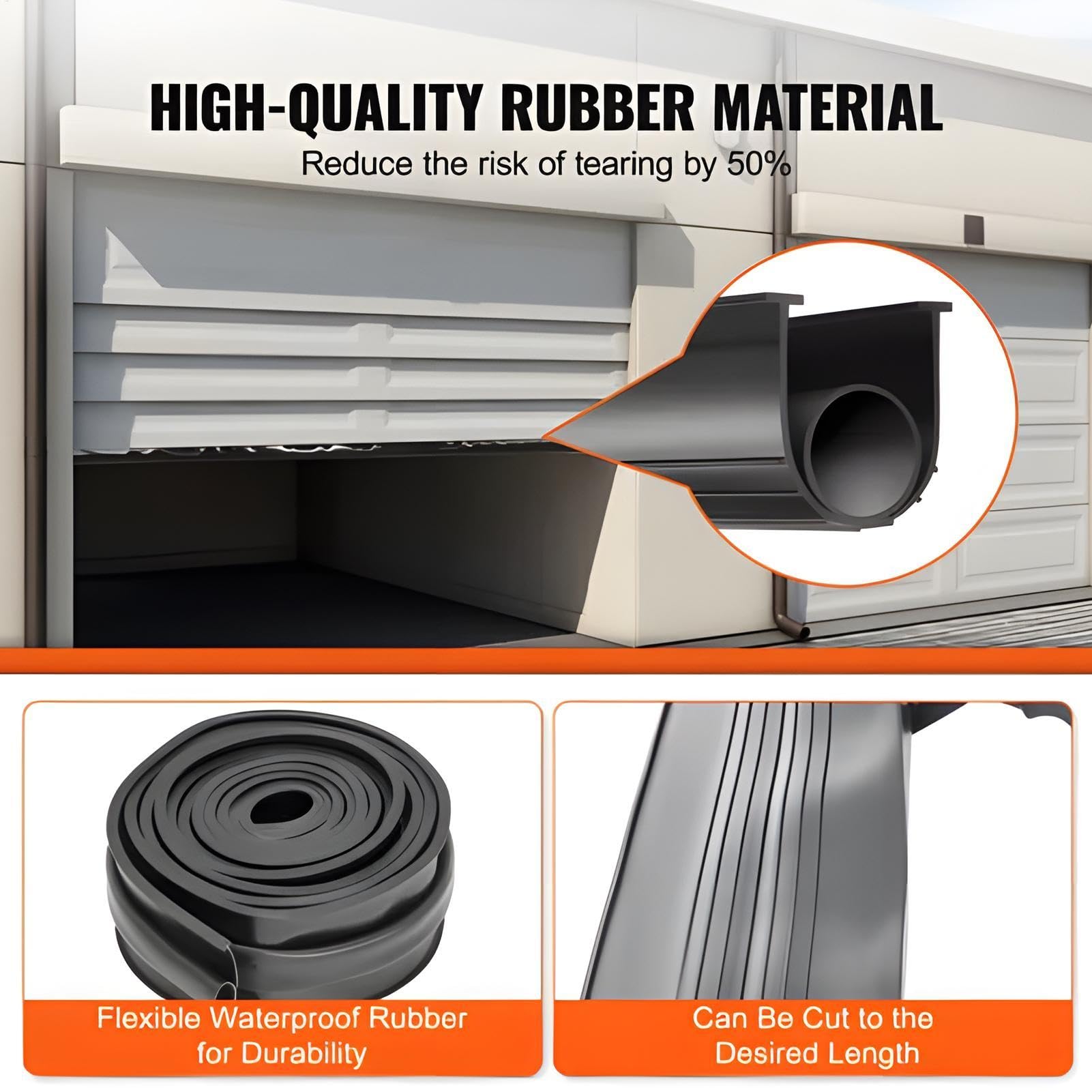 Burlete Inferior Puerta Garaje Cinta Selladora Protectora Climática | A Prueba de Clima para Puerta Garaje Protector Climático Flexible Cobertizo Enrollable Almacén Industrial