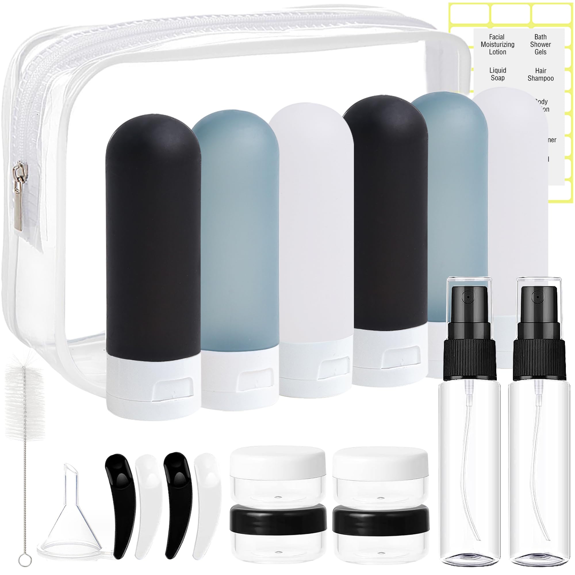 DEWSENSI 20 Pack Travel Bottles Set - refillable containers | Mubboo