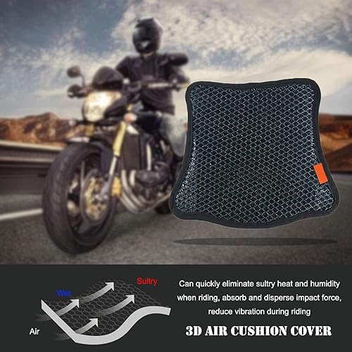 Miniatura 2 de Gift2u Funda de asiento refrescante para motocicleta, 24.8 x 14.1 pulgadas, funda de asiento de motocicleta, cojín de asiento de motocicleta, fundas