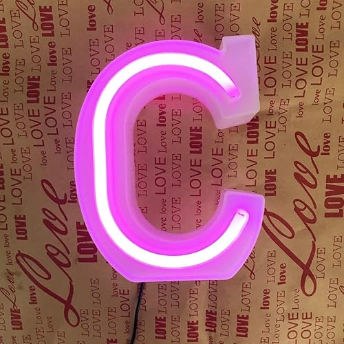 Miniatura 2 de Letrero de neón, letras de neón, letras del alfabeto de neón iluminadas, letras con luces LED, letras de marquesina iluminadas, batería, USB, rosa