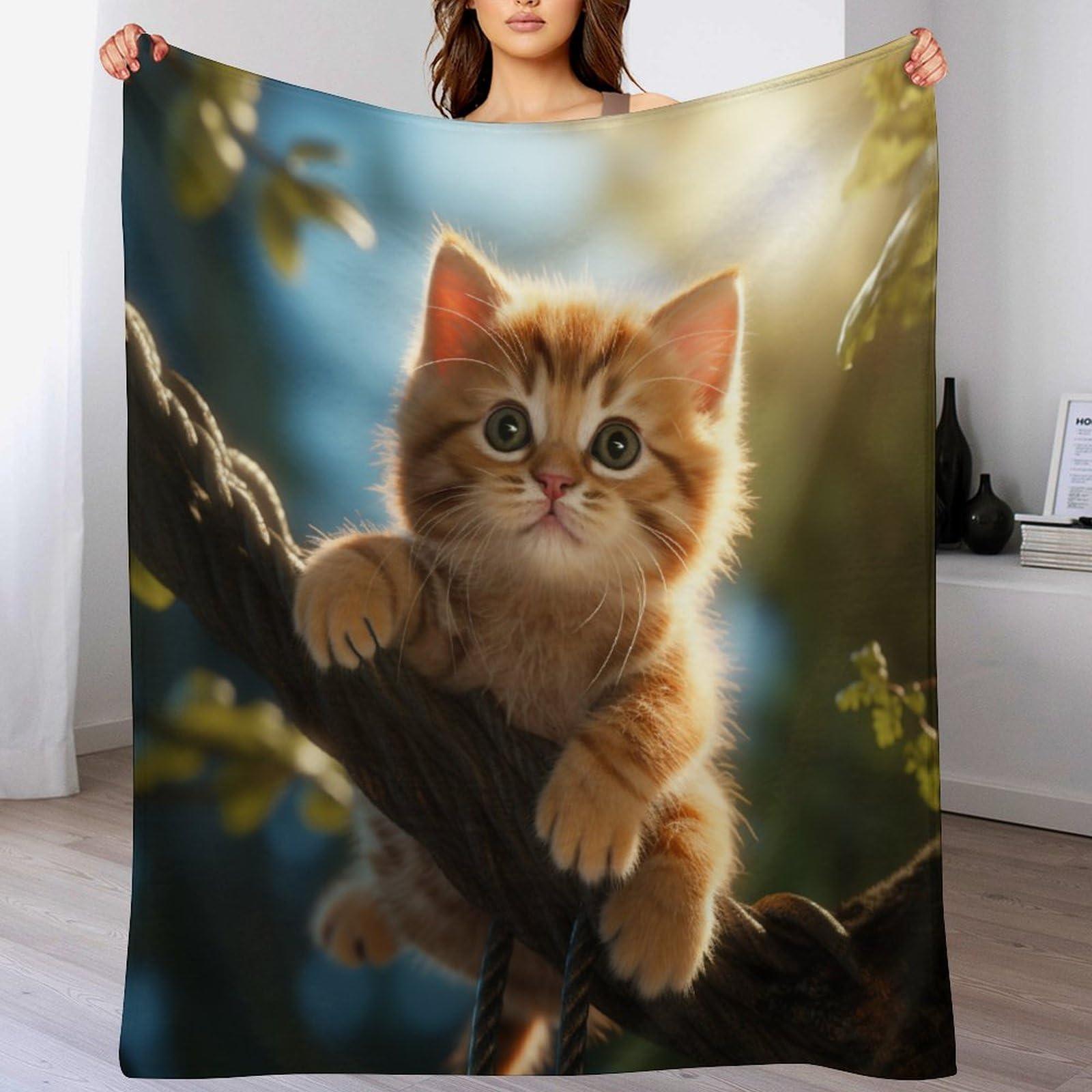 Couverture polaire chat couverture de canapé en flannel douce 130x180