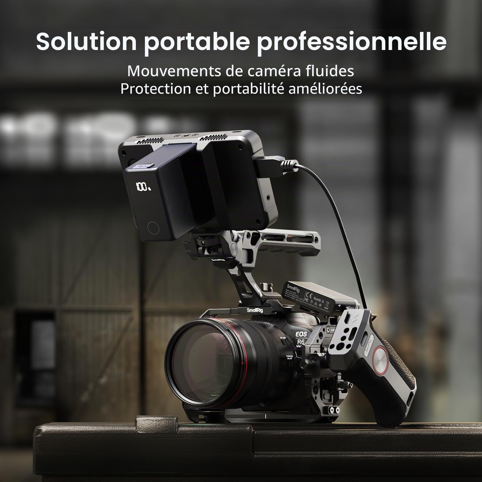 SMALLRIG Kit de Cage pour Appareil Photo R6 II pour Canon R6 Mark II, Cage Complète avec Poignée Supérieure et Serre-Câble, Griffes Intégrées et Rails OTAN -5197