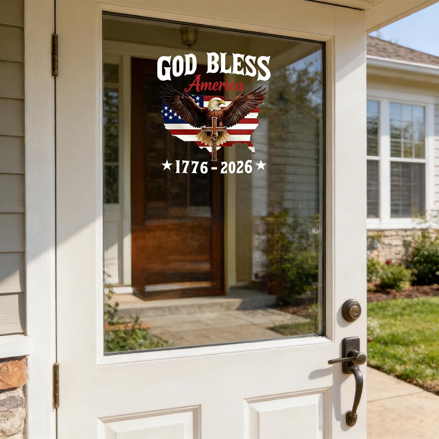 250th Anniversary Eagle Stickers | God Bless America Vinyl Sticker Pack | 4PCS American Flag Eagle Decal for Car, Truck, Window (4pc*8in)