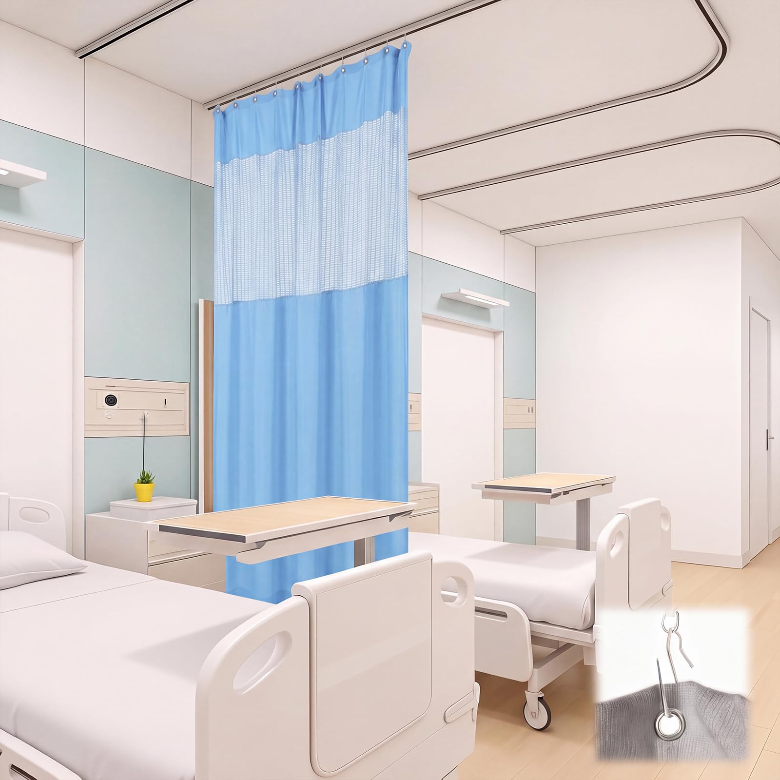 60" W x 84" L /5 x 7FT Hospital Curtains with Grommet Top