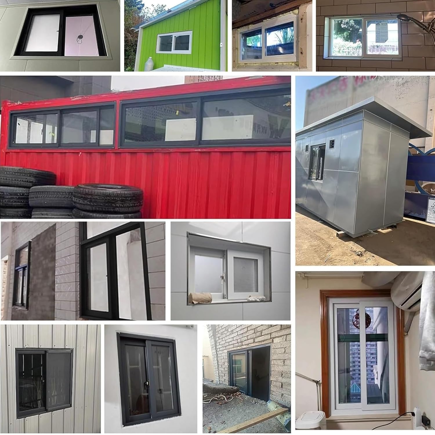 Small Aluminum Windows with Glass and Screen, Thermal Basement Slider Window 31x19in/79x48cm, Flush Mount Household Storm Window for Playhouse Garage Barns Replacement Window