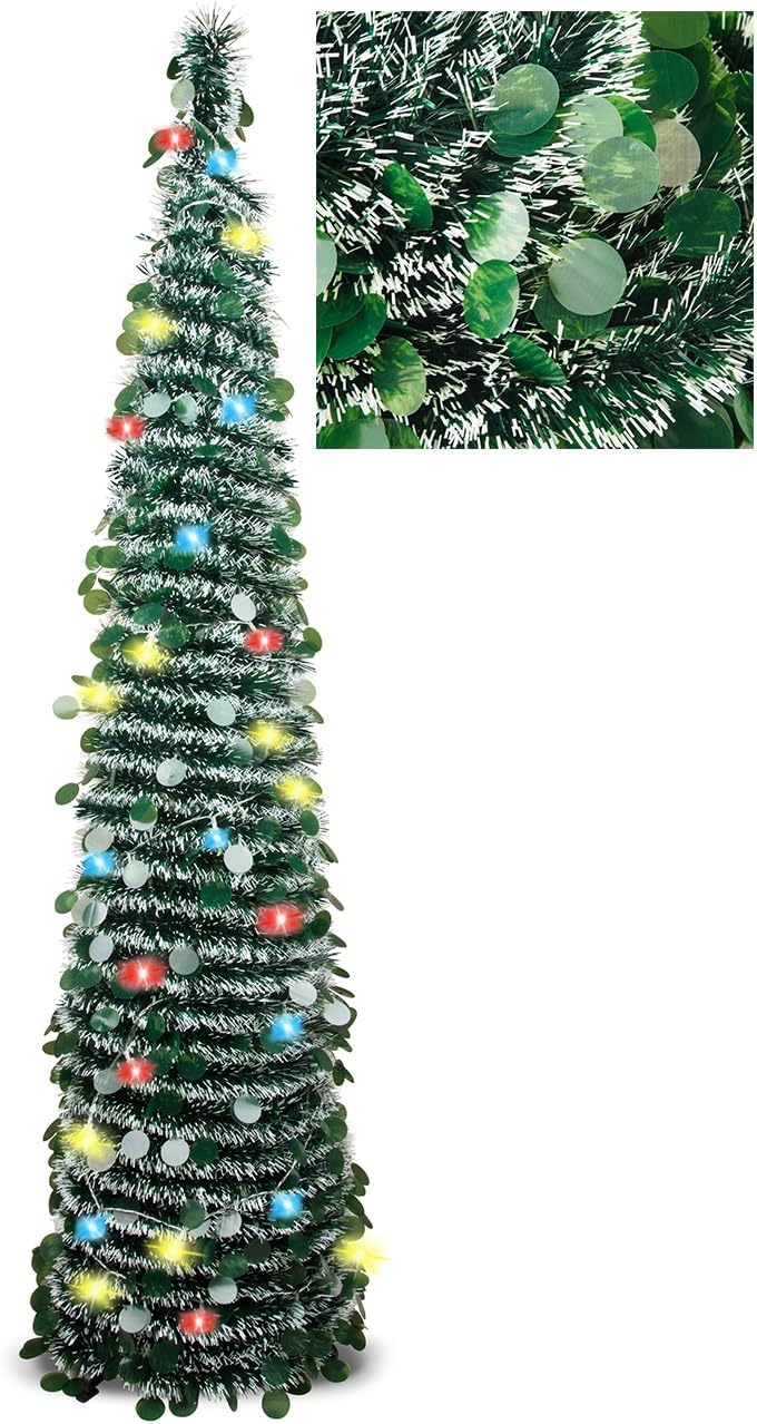 5FT Pop Up Christmas Tree with 5m MultiColor 50 LED String