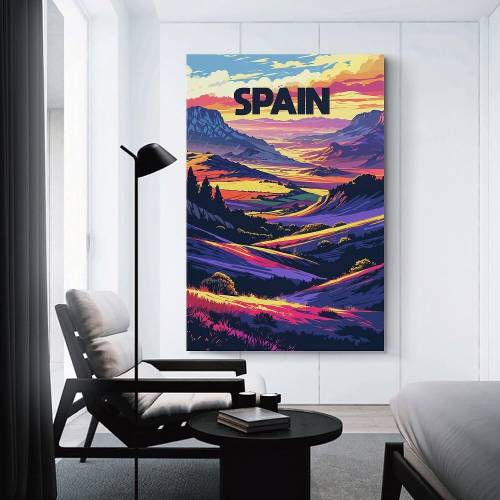 Junmoney Home Decor Wall Art Spain Landscape Art, 08x12inch(20x30cm), for Hallway, Bedroom Or Modern Interiors, Gift Idea for Housewarming And Birthdays