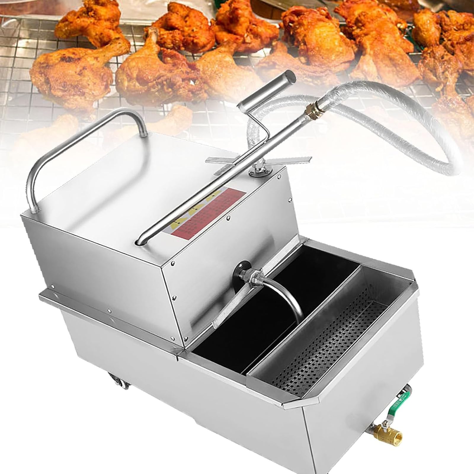 Máquina de filtro de aceite para freidora, carrito de filtro de aceite para freidora, capacidad de 38 litros, flujo de bomba de 30 l/18 minutos, adecuado para restaurante y supermercado, 110 V