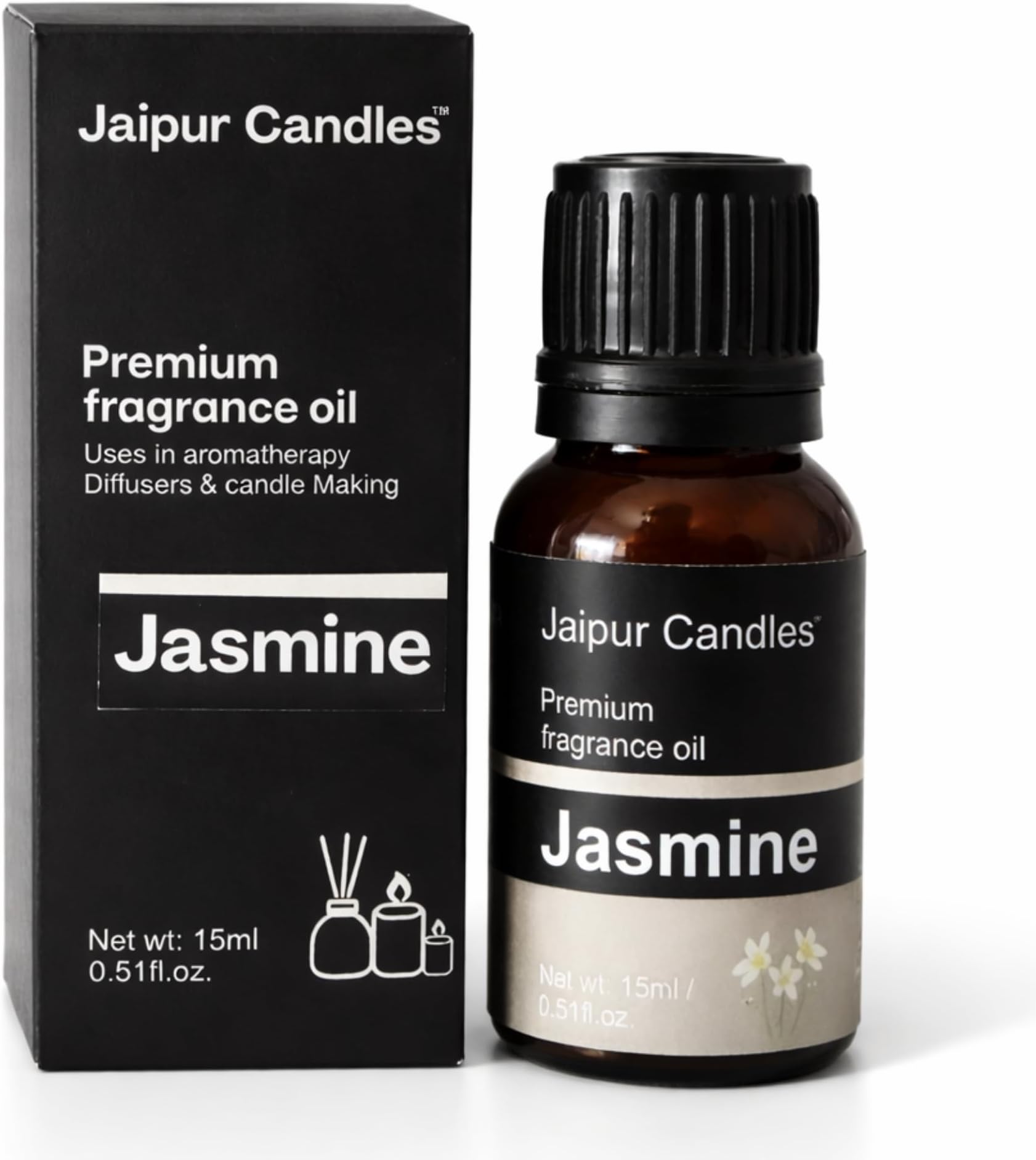 Fragrance Oil | 15 ml | Aroma Oil for Home Fragrance | Best for Aromatherapy | Use in Diffusers, Candles, Air Fresheners, Soaps (15ML, Jasmine)