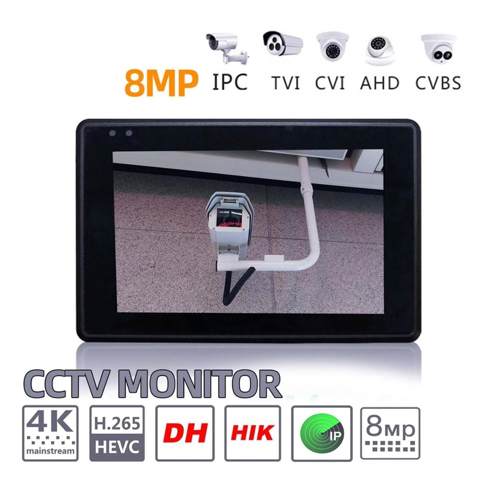 Tester CCTV, IPC1800plus 8MP TESTER CCTV H265 264 4-calowy Tester Bezpieczeństwa 4K Monitor Analogowa Kamera IP Monitor Z AHD/TVI/CVI CVBS