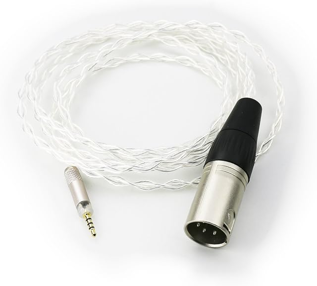 Ablet HIFI cable 4-pin XLR Balanced Male for Sennheiser HD598, HD558, HD518, HD598 Cs, HD599, HD569, HD579 Headphone Silver Plated Replacement Audio upgrade Cable