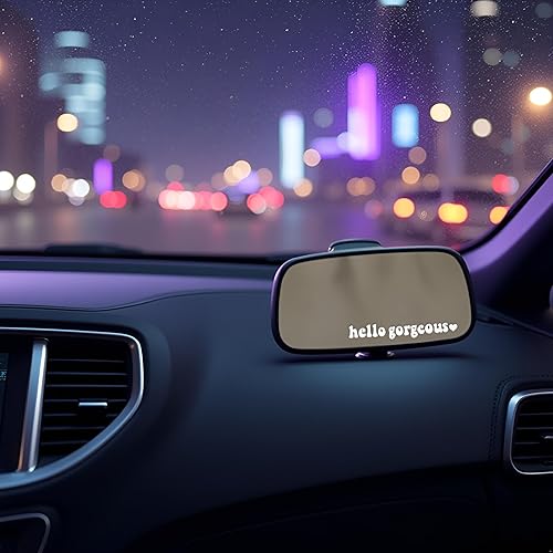 Miniatura 2 de 4 calcomanías blancas de 3.9 in para espejo retrovisor, calcomanía de coche en miniatura, regalo de pared para mujeres, calcomanías de parachoques e