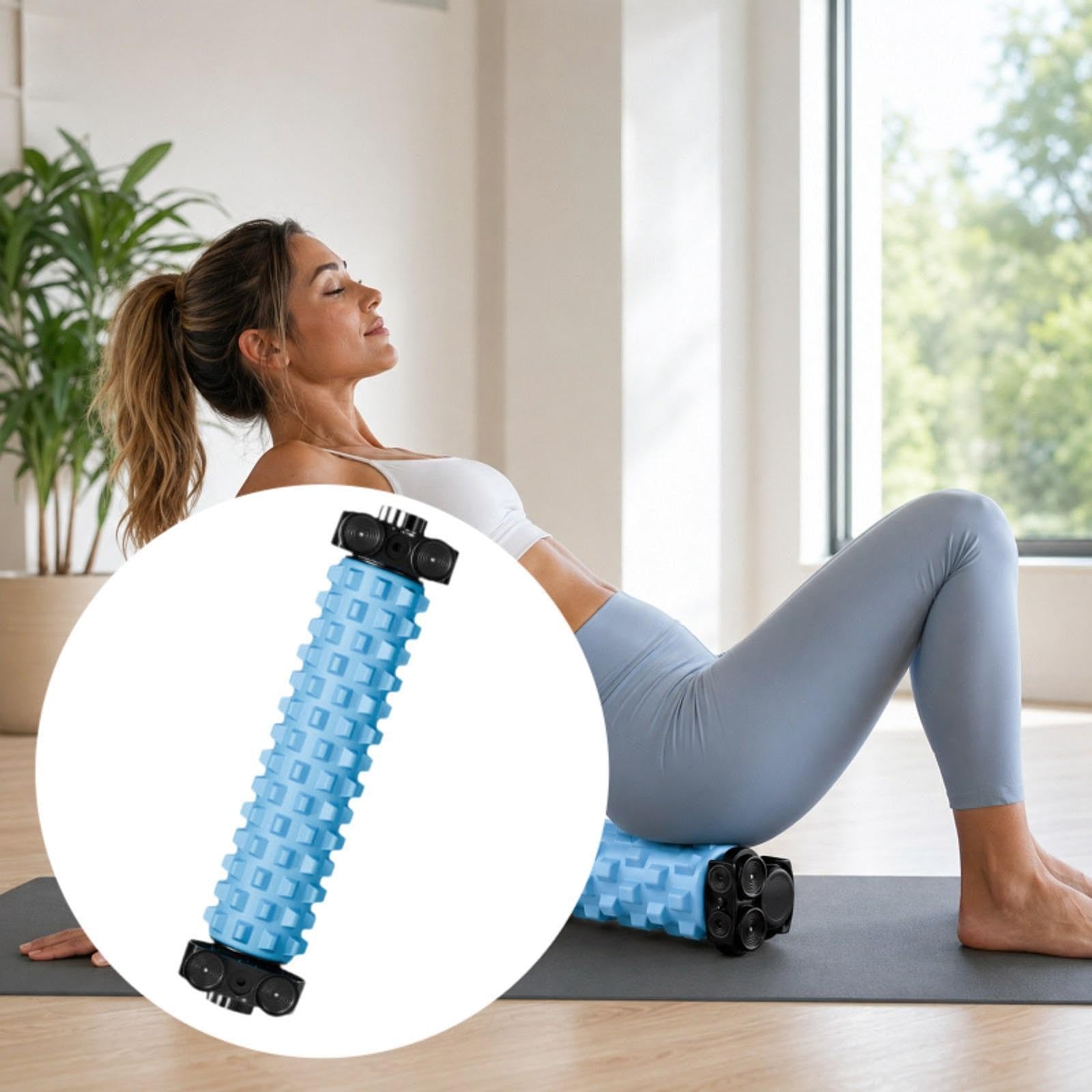 Rullo Massaggiante con Supporto, in Schiuma Eva per Donne, Leggero, Strumento per Massaggi Completi del Corpo, Rullo per Esercizi di Pilates