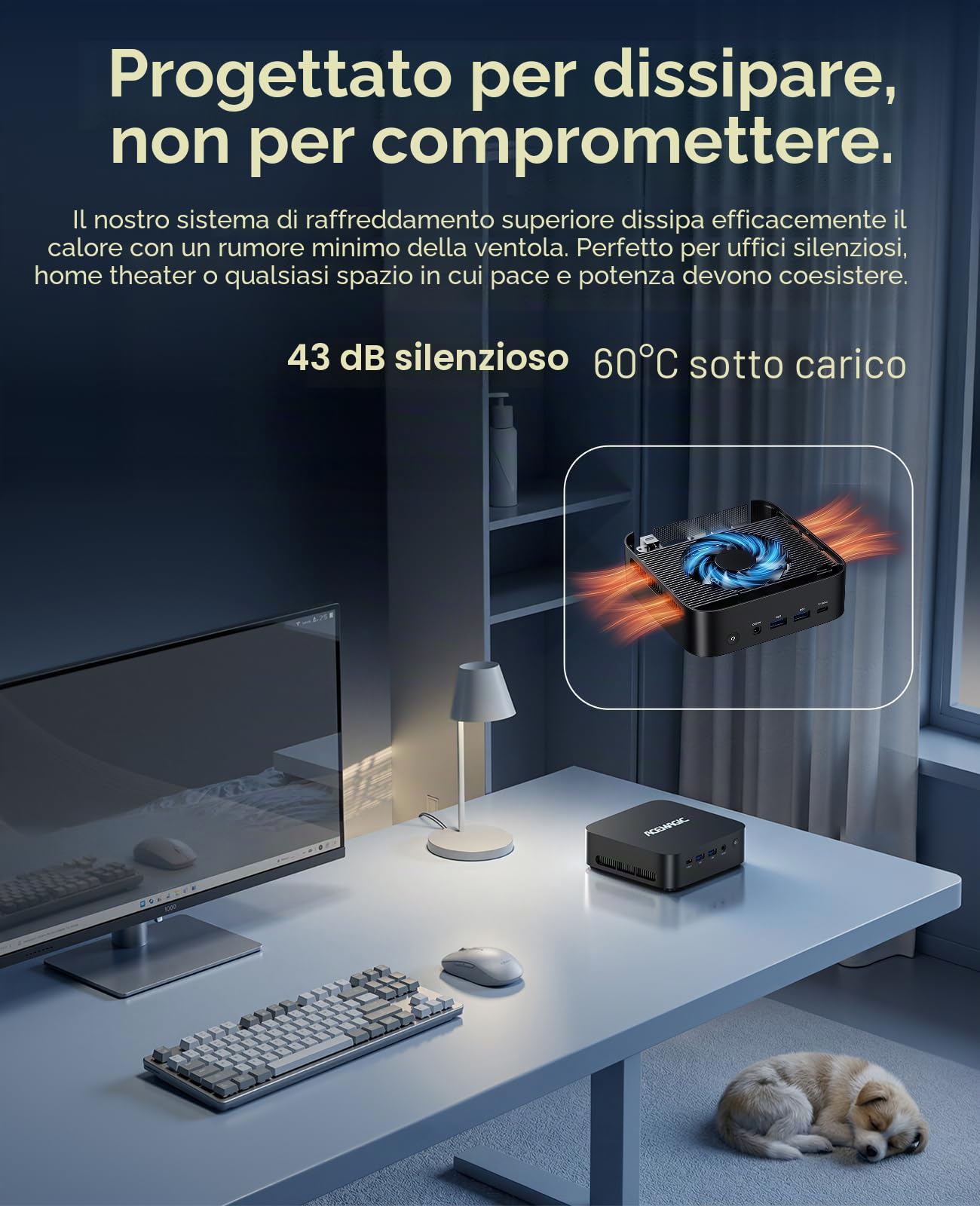 ACEMAGIC Kron Mini K1 Mini PC, AMD Ryzen Embedded R2544 (4C/8T, Fino a 3.7GHz),Win 11 Pro Mini Computer 8GB DDR4 RAM 256GB SSD,AMD Radeon Graphics, BT4.2/WIFI 5/per Ufficio, Studio,Business