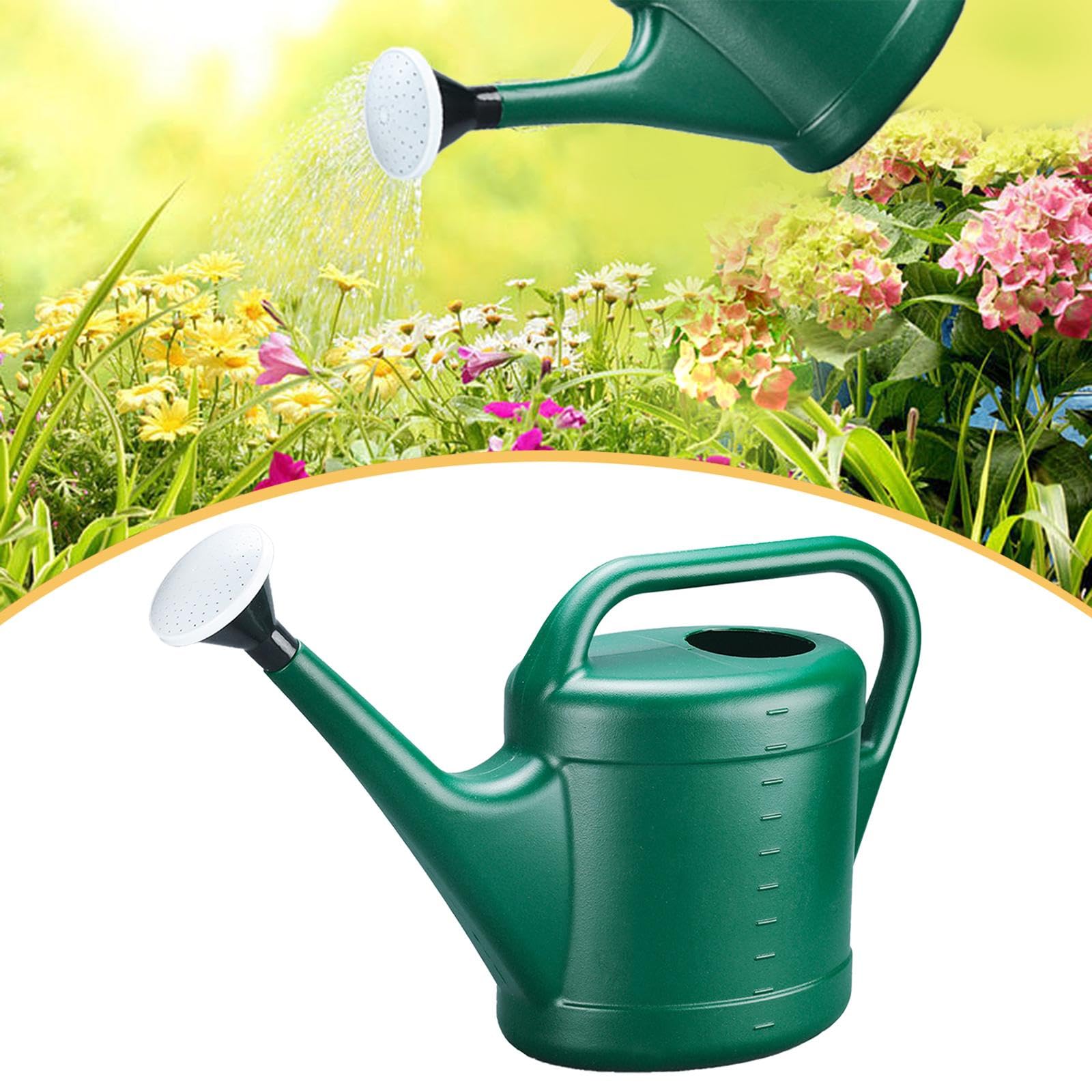 Gartengießkanne Ergonomisch, 2L Gießkanne für Innen & Außen, Bewässerungskanne aus Kunststoff für Rasen, Pflanzen, Gemüse- 10l