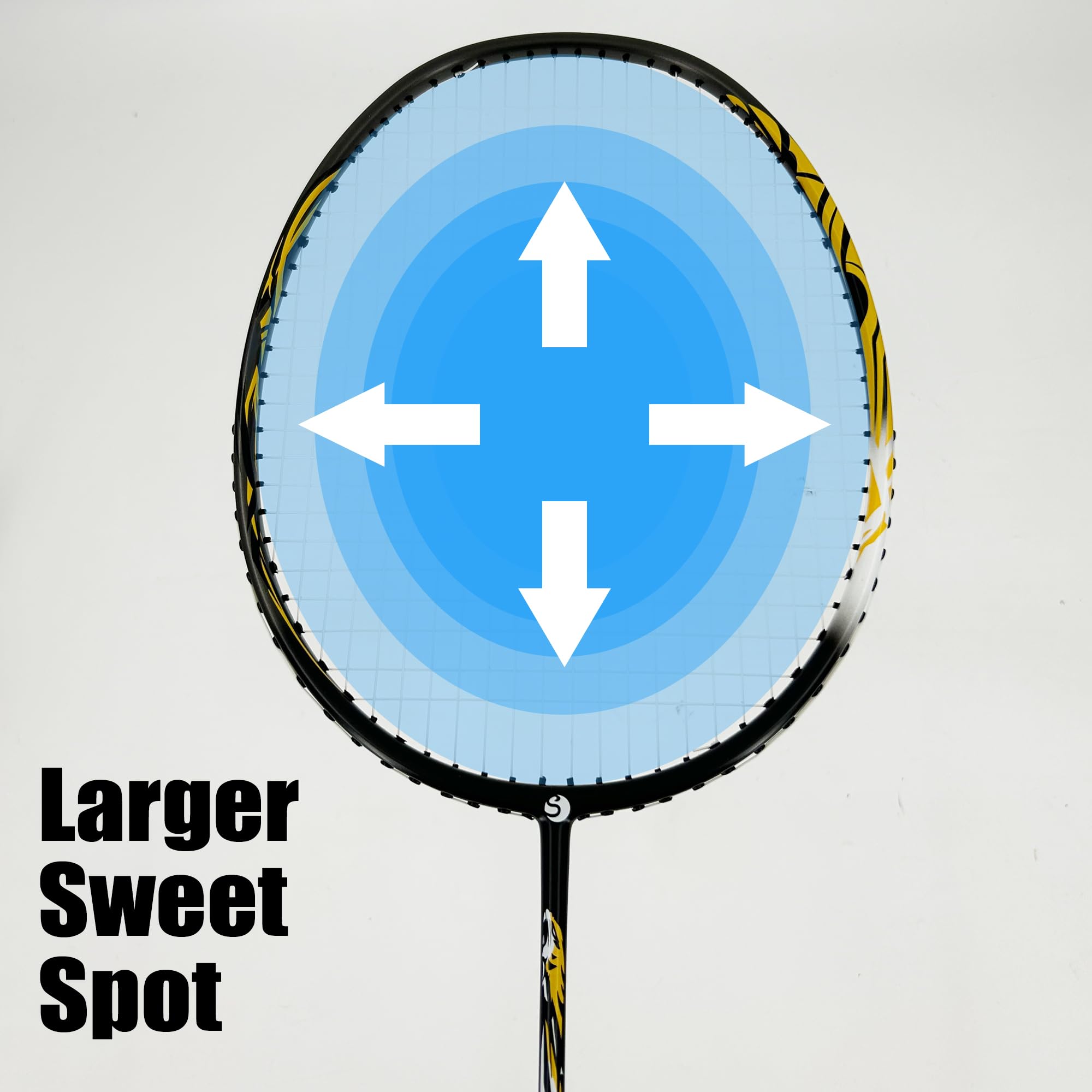 Senston Raquette de Badminton N80, Raquette Badminton Professionnel, Unisexe, Équilibrée en Tête, pour Débutants et Confirmés
