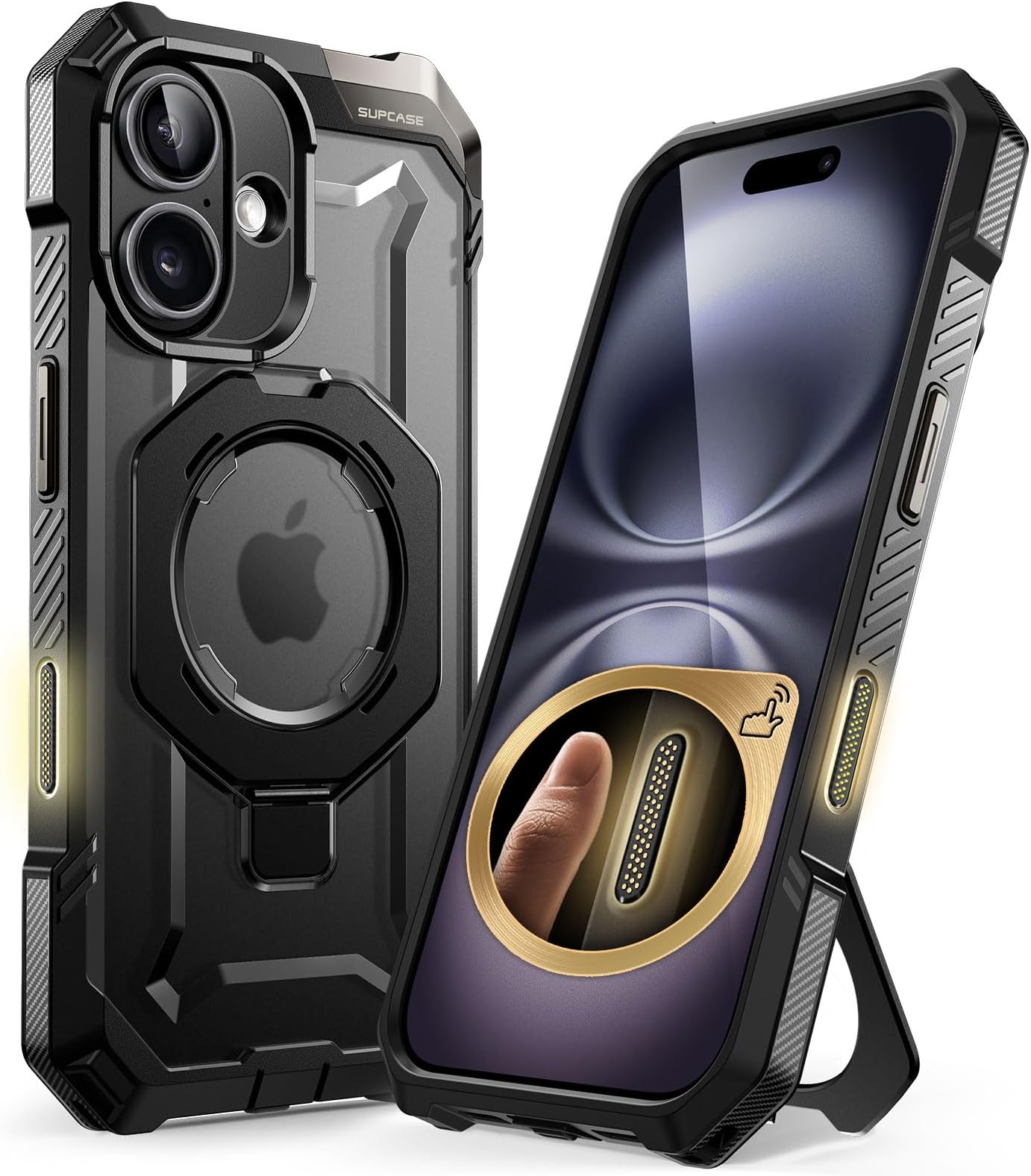 SUPCASE UBGrip Series iPhone 16 Plus Case, 6.7 Inch 2024 Camera Buttons, Compatible with MagSefe, Built-in Ring, Stand, Horizontal, Ultra Strong Magnetic, Shockproof, Military Standard Protection, Reinforced Squares, Anti-Slip, Supports Wireless Charging