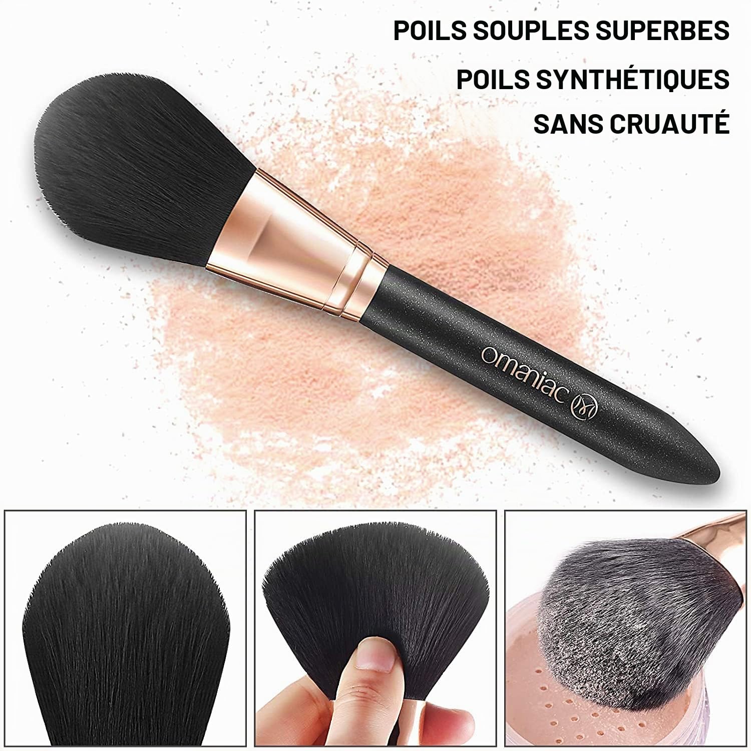 OMANIAC Pinceaux Maquillages Professionnel, 12 Kit Pinceaux Maquillages + Porte-Brosses Anti-PoussièRe, Cadeau Anniversaire Femme, Convient Aux Novices Et Aux Professionnels