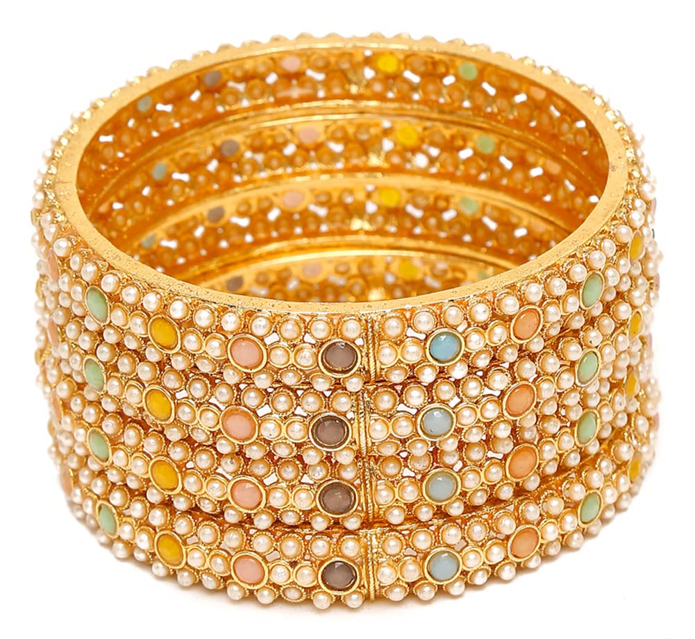Plated Traditional Bangle Set of 4 (13807b_2.4)