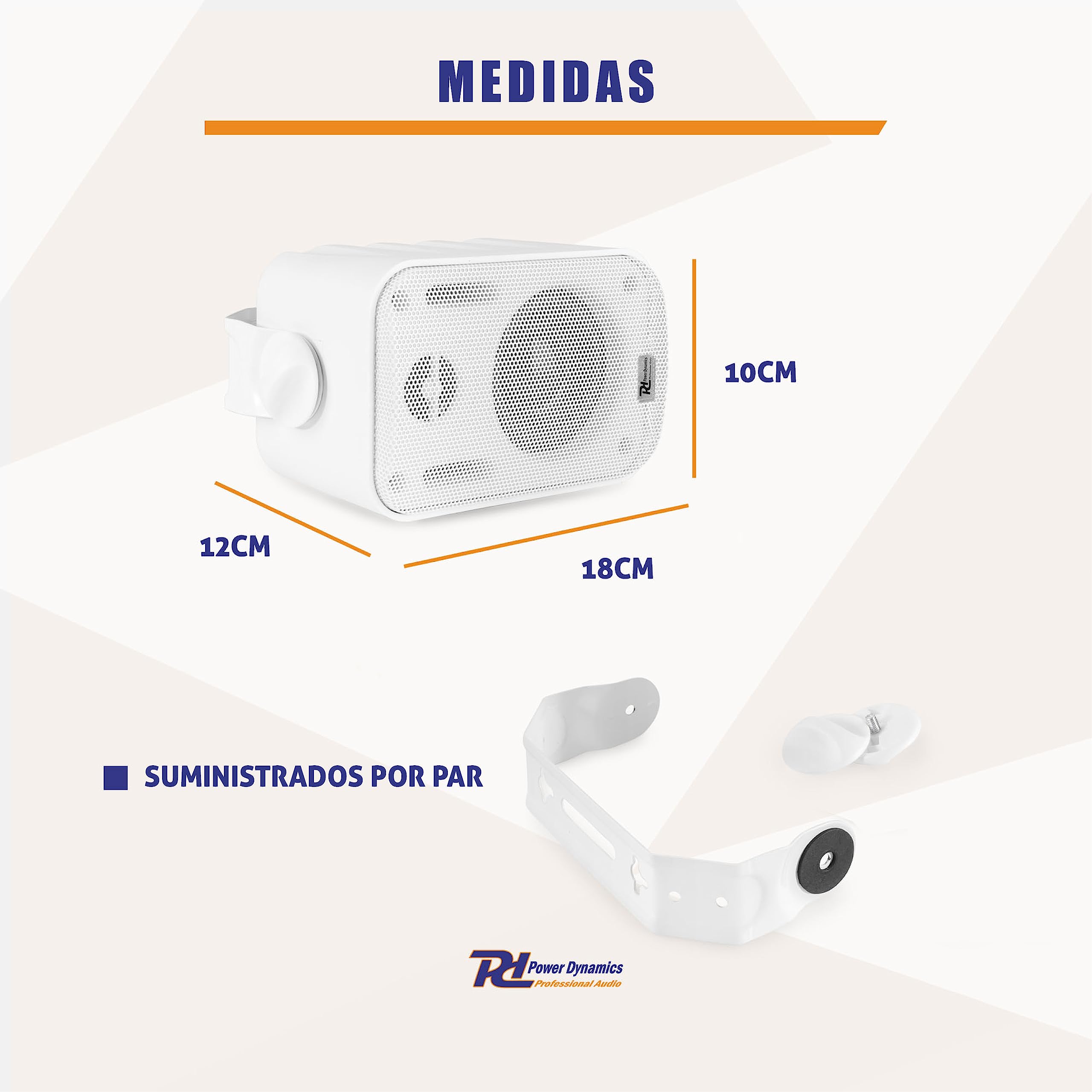 Power Dynamics BGO30 Altavoces pasivos de 2 vías de 60 W, woofer de 3", Interior o Exterior, Rejilla de Aluminio y Soporte de Montaje, Resistente a la Intemperie, Incluye Pareja, Color Blanco