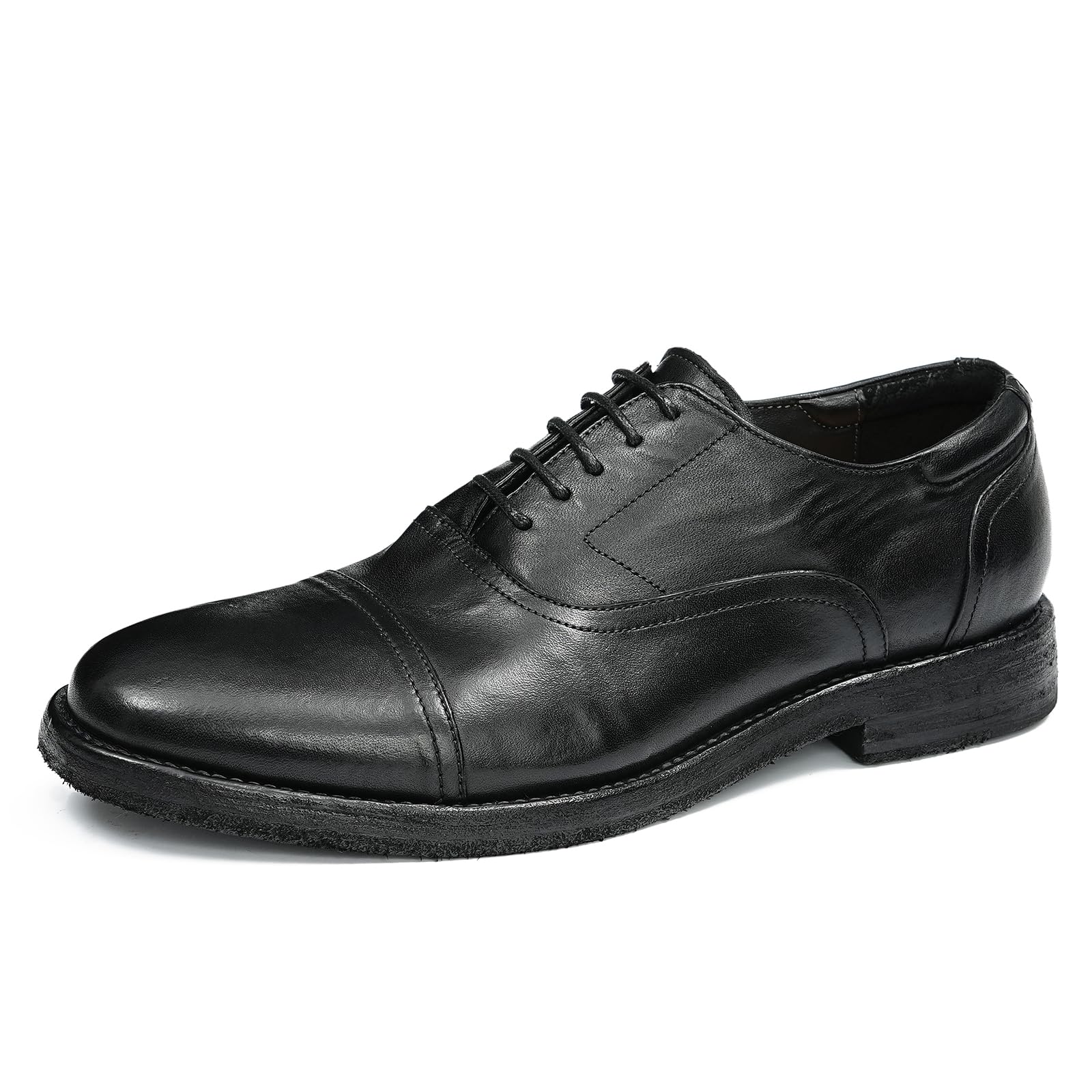 Oxfords in Vera Pelle Fatte a Mano da Uomo Scarpe da Abito Vintage Morbide Confortevoli