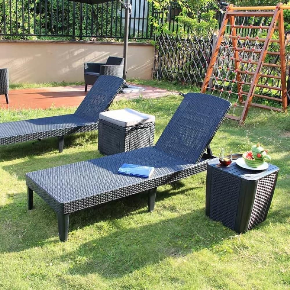 Endormir Tumbona Plegable Jardin Exterior,Tumbona Playa Plegable De Plástico, Gris