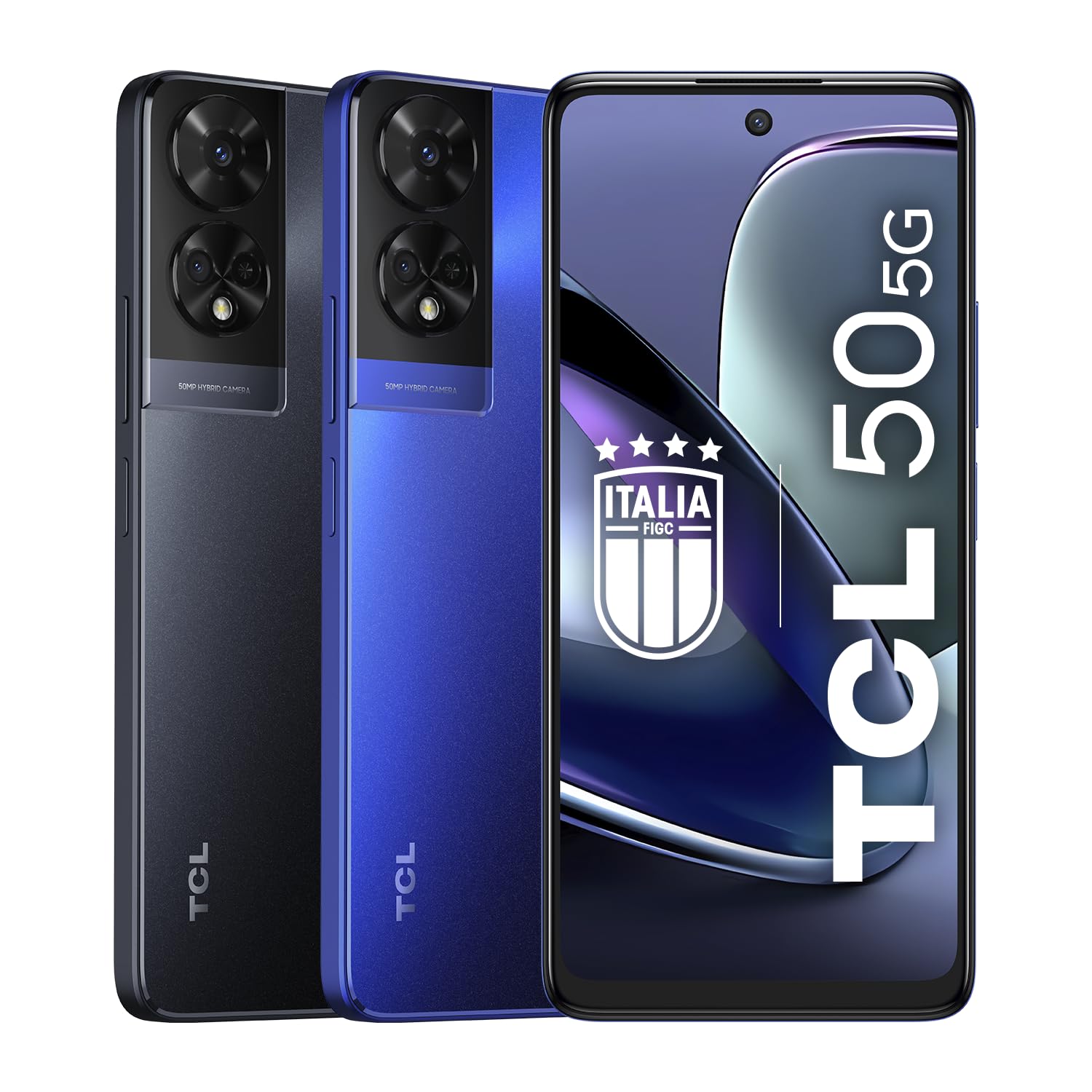 TCL Mobile 50 Smartphone 5G, chipset MediaTek Dimensity 6100+, Display 6.56 pollici HD+ 90Hz, 128GB, 8GB RAM, 4GB e 4GB RAM expansion, Dual Camera Hybrid 50 MP, Android 14, 5010 mAh, Dark Blue