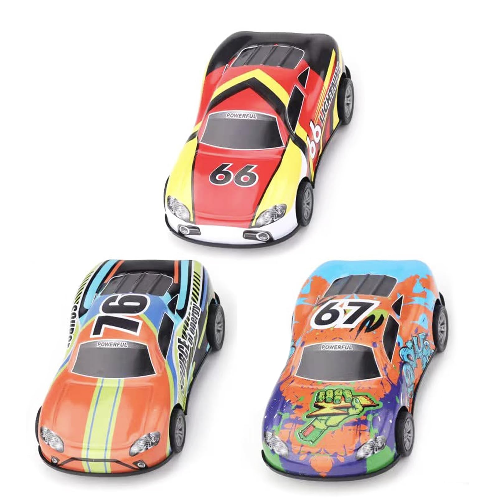 2 Macchinine A Frizione Tira E Molla - Auto Da Corsa Inerziali Per Bambini 3+ Anni, Giocattolo Senza Batterie (Blu E Rossa)