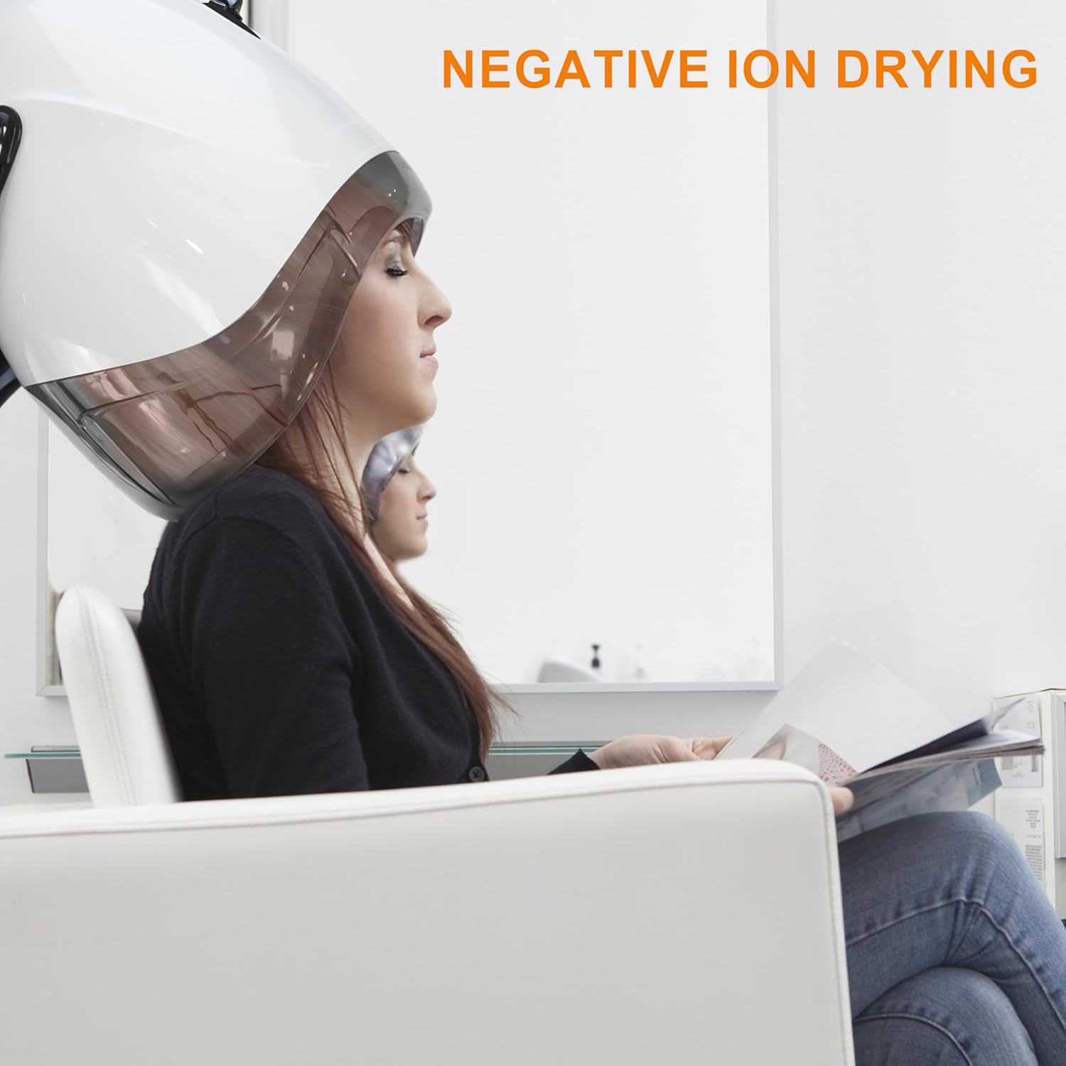 Elitzia Ionic 1000W Professional Hooded Hair Dryer Salon Standard Hair Drying Machine with Two Speed and Heat Settin Efficient Uniform Drying Heating Device for Home and Salon ET194 White - Image 6