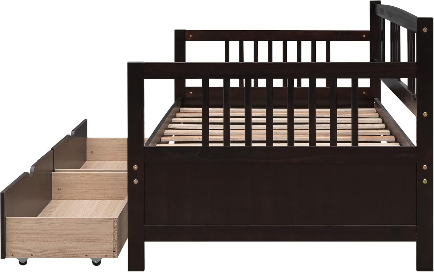 Bellemave Daybed with Drawers, Wood Twin Daybed Frame, Twin Size Day Bed for Kids Adults, Multifunctional Platform Bed, Espresso