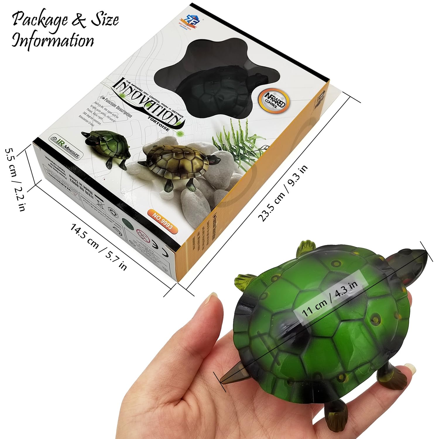 Lindo juguete de tortuga RC con control remoto, simulación realista, animal electrónico eléctrico para gatos niños pequeños cumpleaños (verde) 6