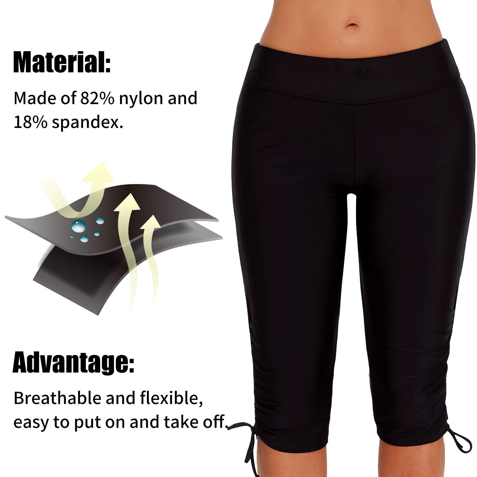 TMEOG Pantaloncini da Bagno Donna Pantaloncini da Bagno Sportivi ad Asciugatura Rapida Pantaloncini da Bagno a Vita Alta Tinta Unita S-XXL