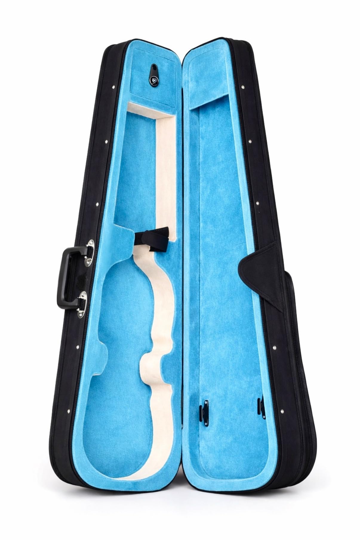 Majestic Premium Violin Hard Case 4/4, Shock & Water Resistant, Blue White Combination, Black Exterior-image-40