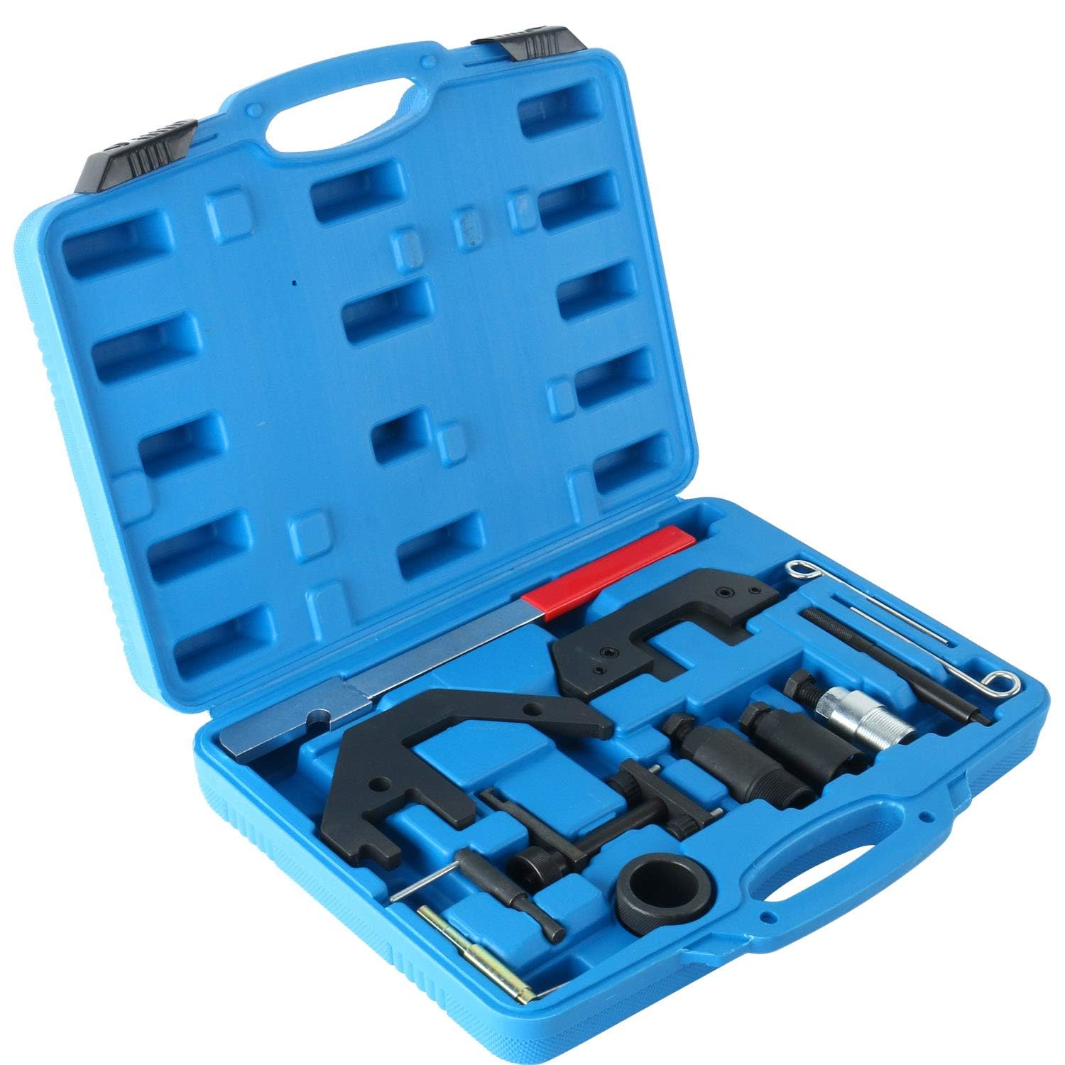 FreeTec 12tlg Steuerkette Werkzeug, Diesel Motor Einstellwerkzeug Nockenwellen Kurbelwelle Werkzeug Set, Absteckwerkzeug Arretierwerkzeug Steuerkette für BMW M41 M47 M51 M57 TU/T2 2,0 3,0