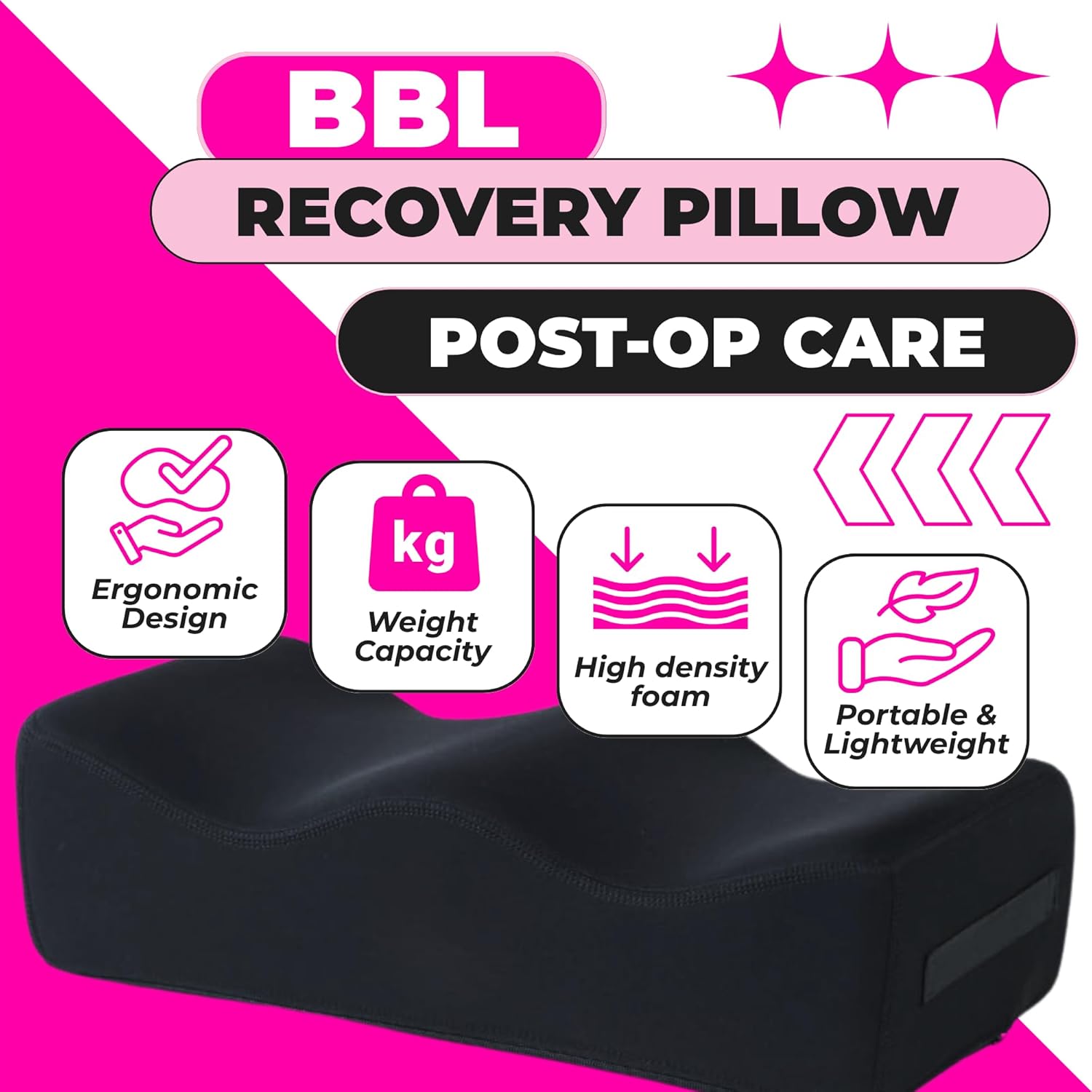 BBL Pillow After Surgery Lifting Cushions, Abdominal Board with 3 Lipo Foams Female Urinal, Soft Butt Pillow Lipo Foam Board, Ab Board Post Surgery Liposuction, BBL Post Surgery Supplies