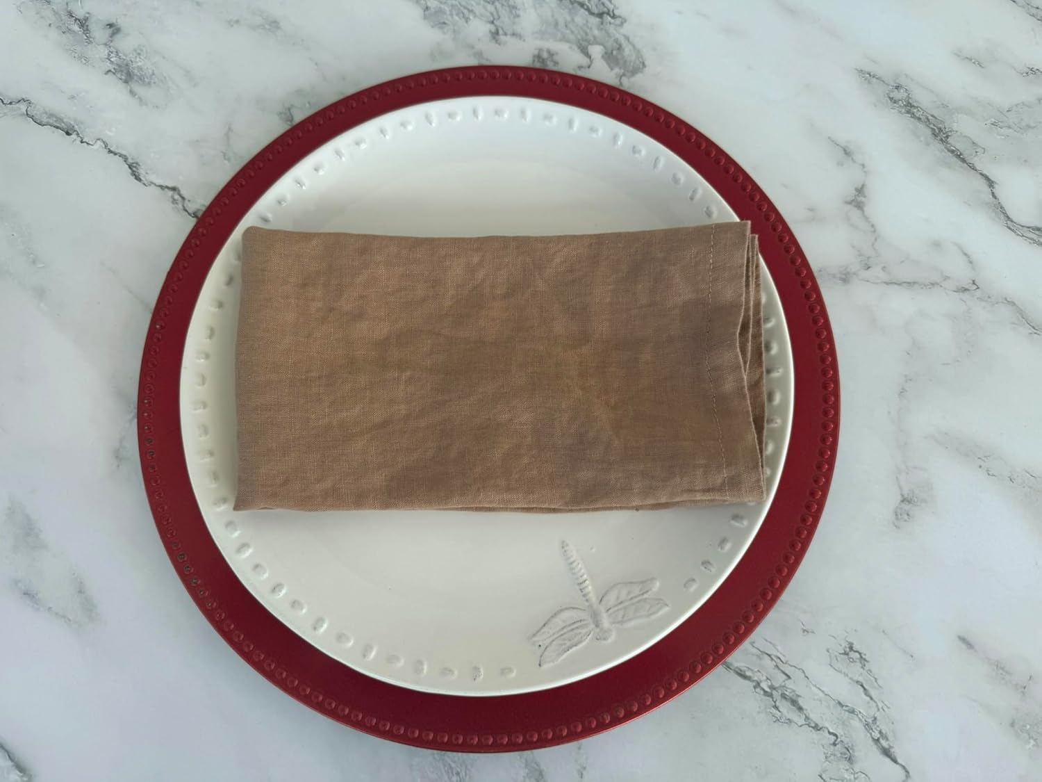 Servilletas Lino 100% Reutilizables - 30x45cm Beis | Juego 6 Unidades Para Bodas Y Eventos