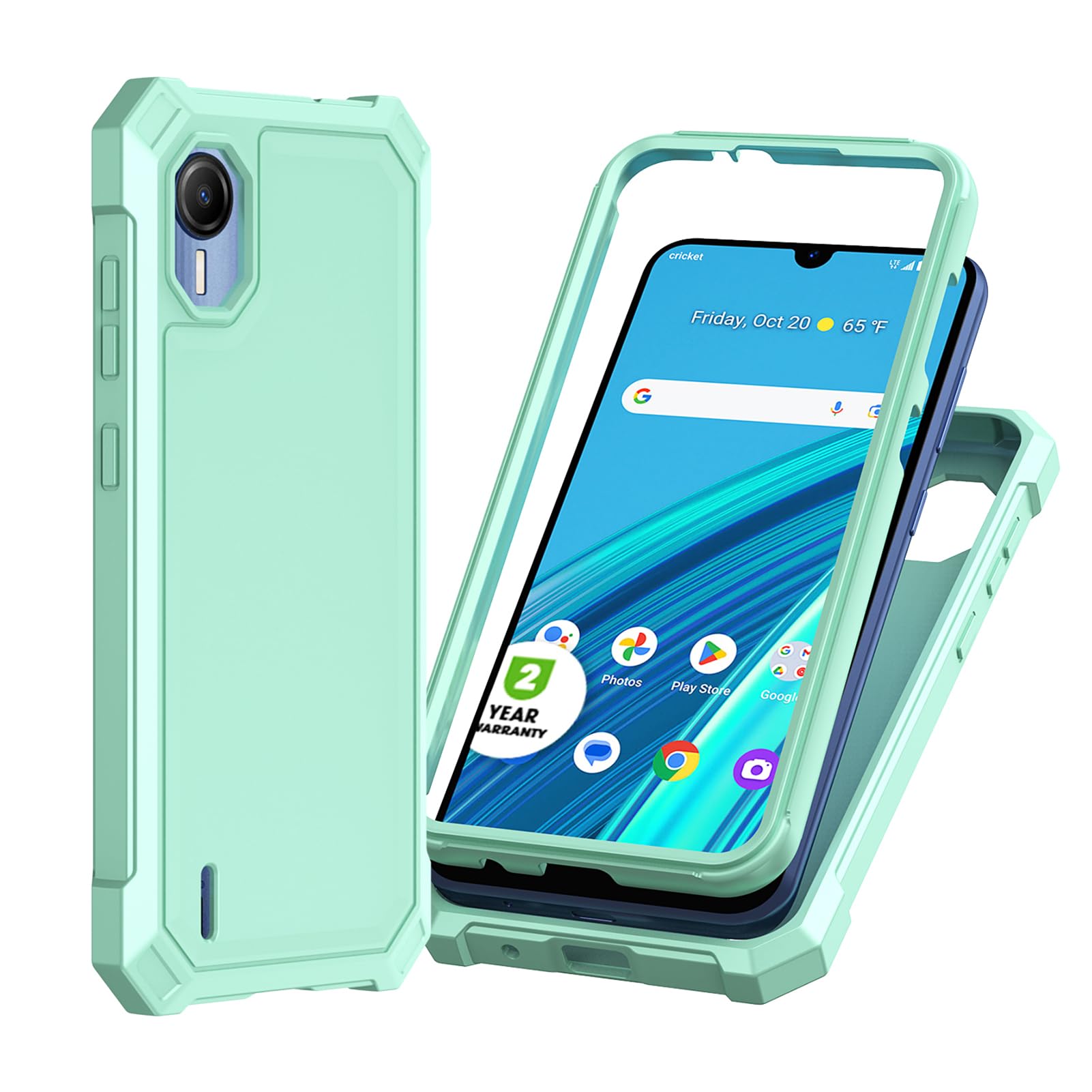 Ailiber for Cricket Debut S2 Phone Case, AT&T Calypso 4 Case with Screen Protector, 2 Layer Structure Protection, Shockproof Corners TPU Bumper, Heavy