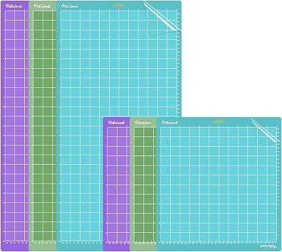 Cutting Board 6 pcs - Variety Grip, 12X24+12X12 for Cricut Maker 3/Maker/Explore 3/Air 2/Air/One, PVC, Blue+Green+Purple