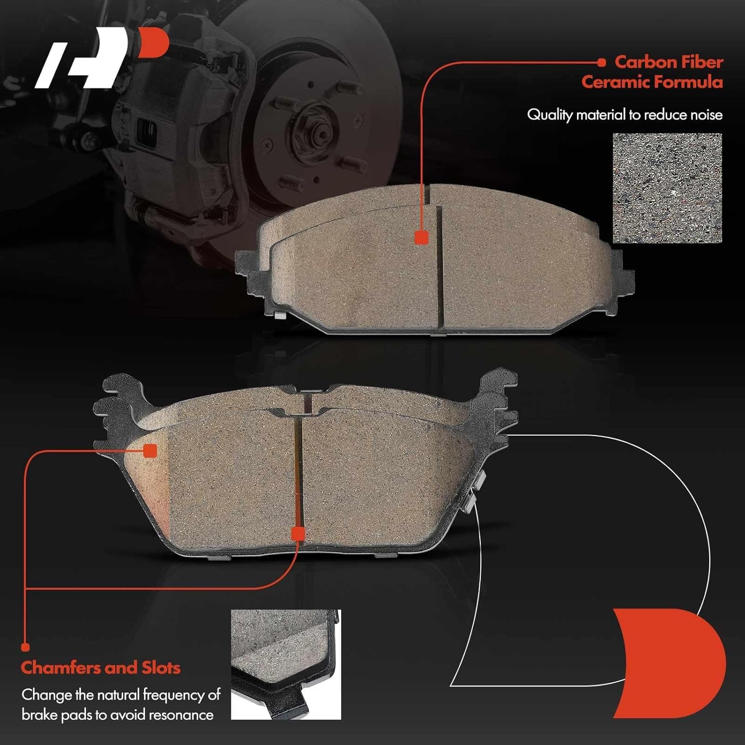A-Premium Front and Rear Ceramic Brake Pads Set Compatible with Ram, Jeep Models - 1500 2019-2022, Wagoneer 2022, 8-Pack